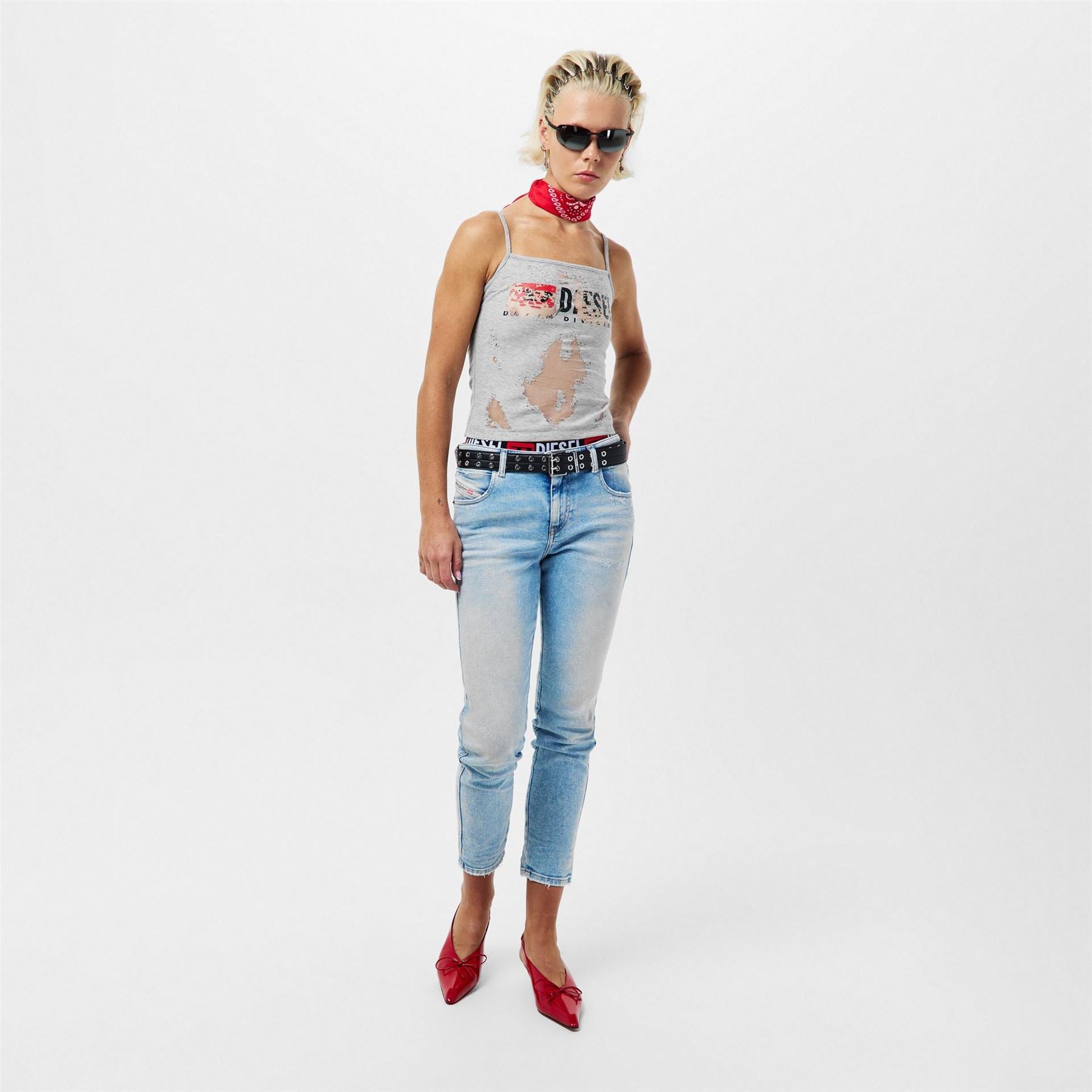 Diesel Hoper Devo Slim Fit Spaghetti Strap Tank