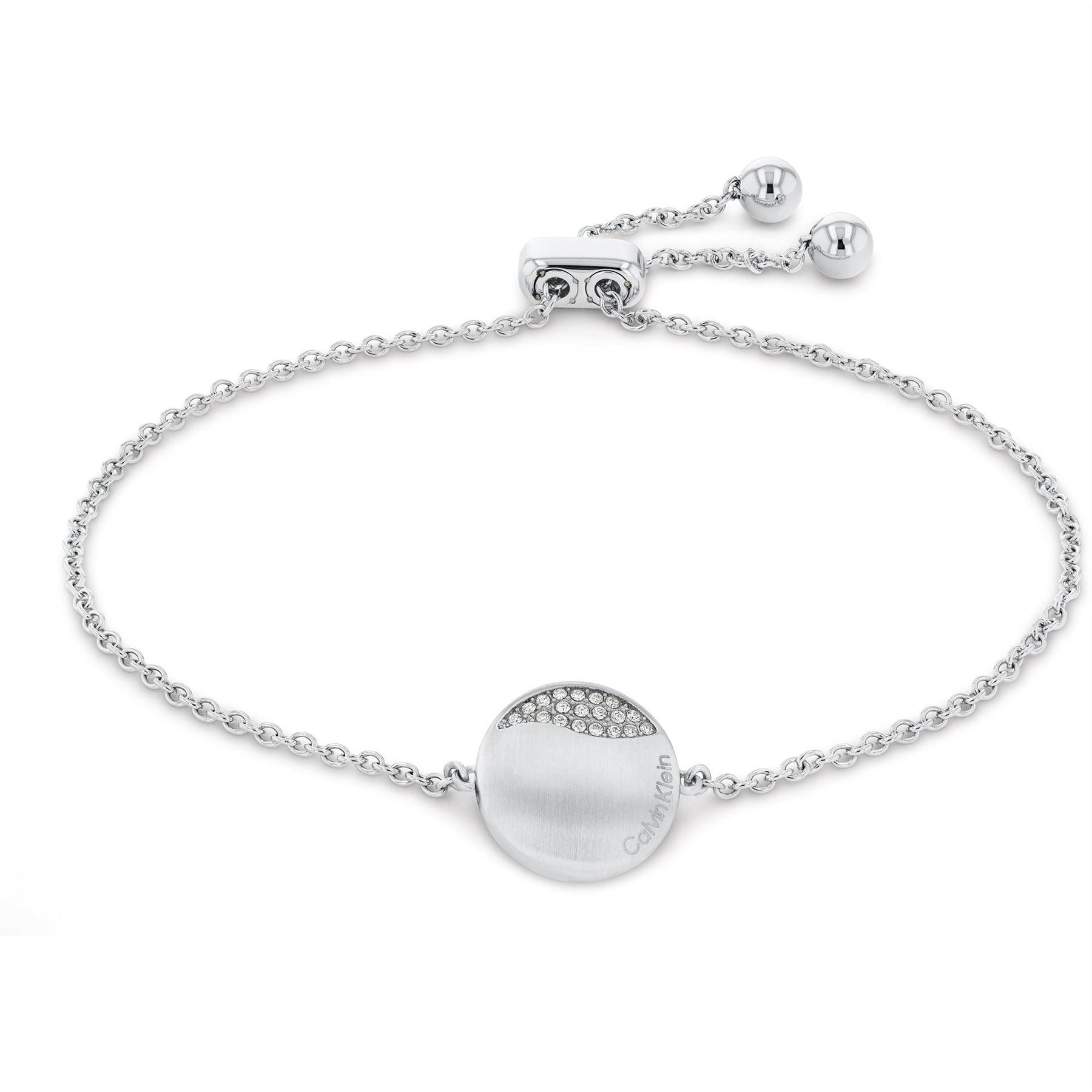 Calvin Klein Brushed Stainless Steel Crystal  Bracelet