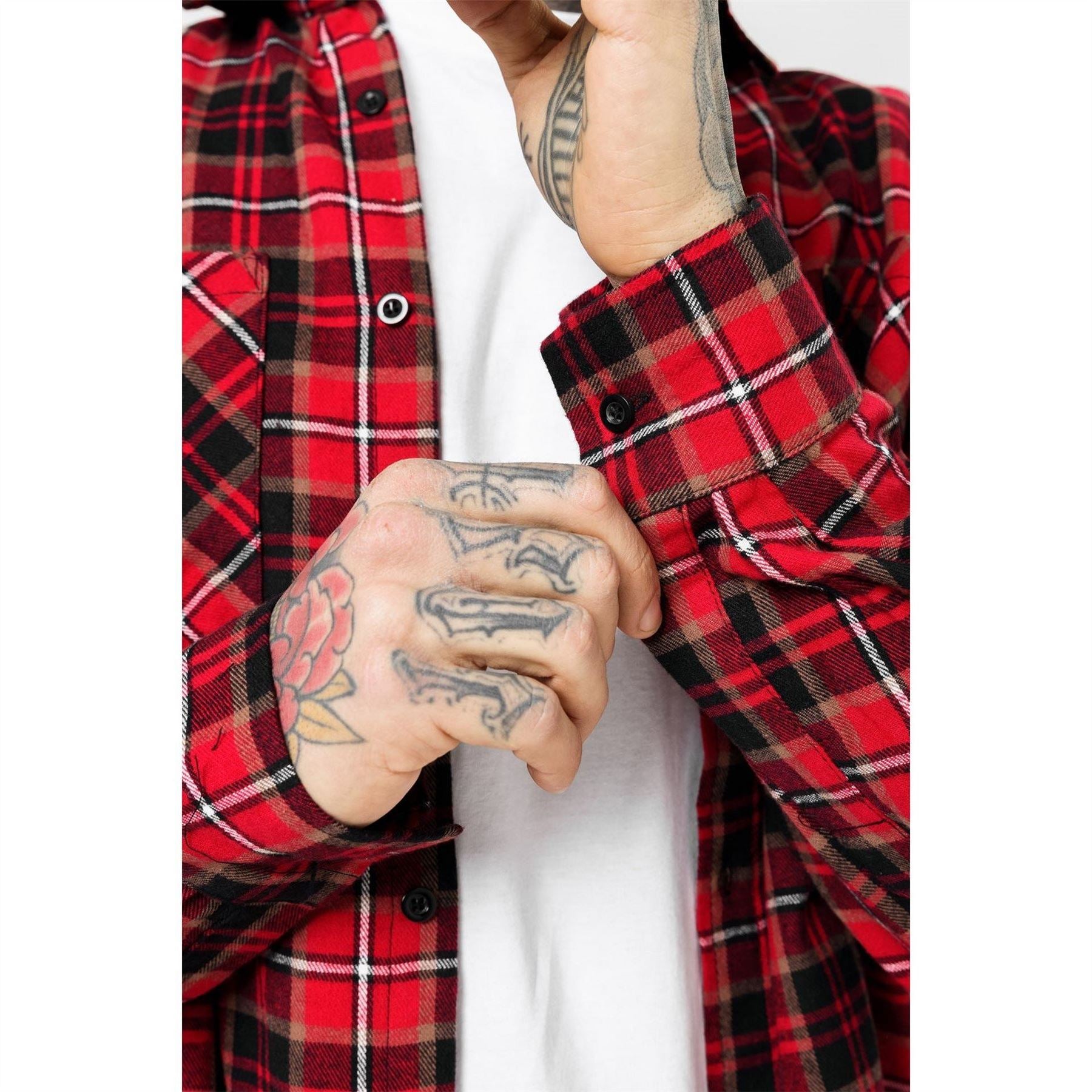 Good For Nothing Check Flannel Shirt Red