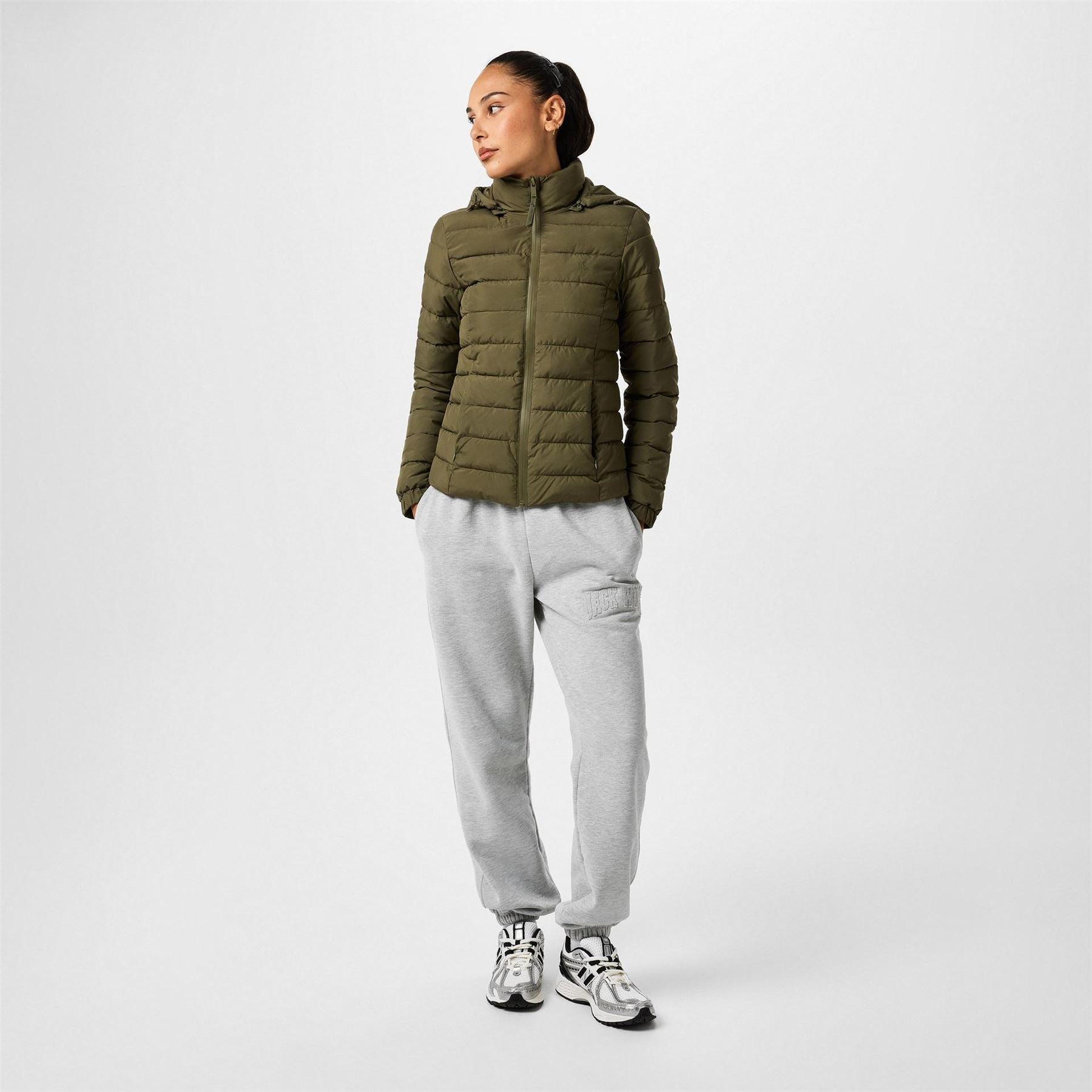 Jack Wills Luna Water Resistant Wind Resistant Detachable Hood Short Puffer Jacket