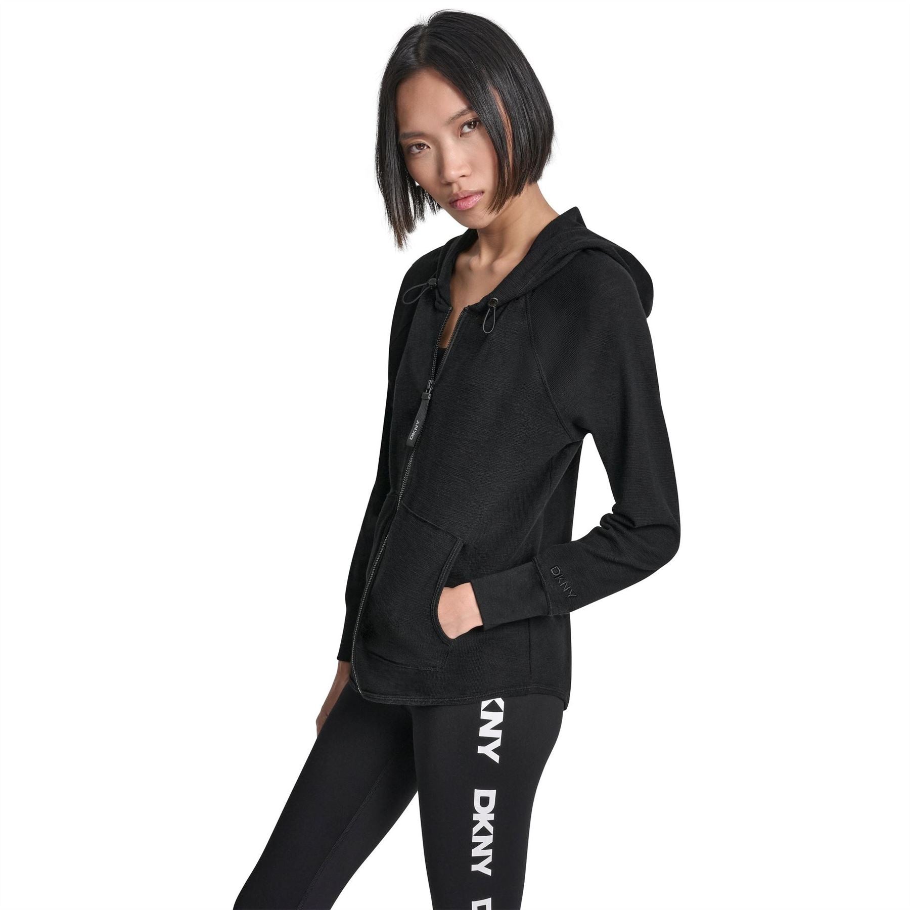DKNY FulL-Zip Waffle Hoody