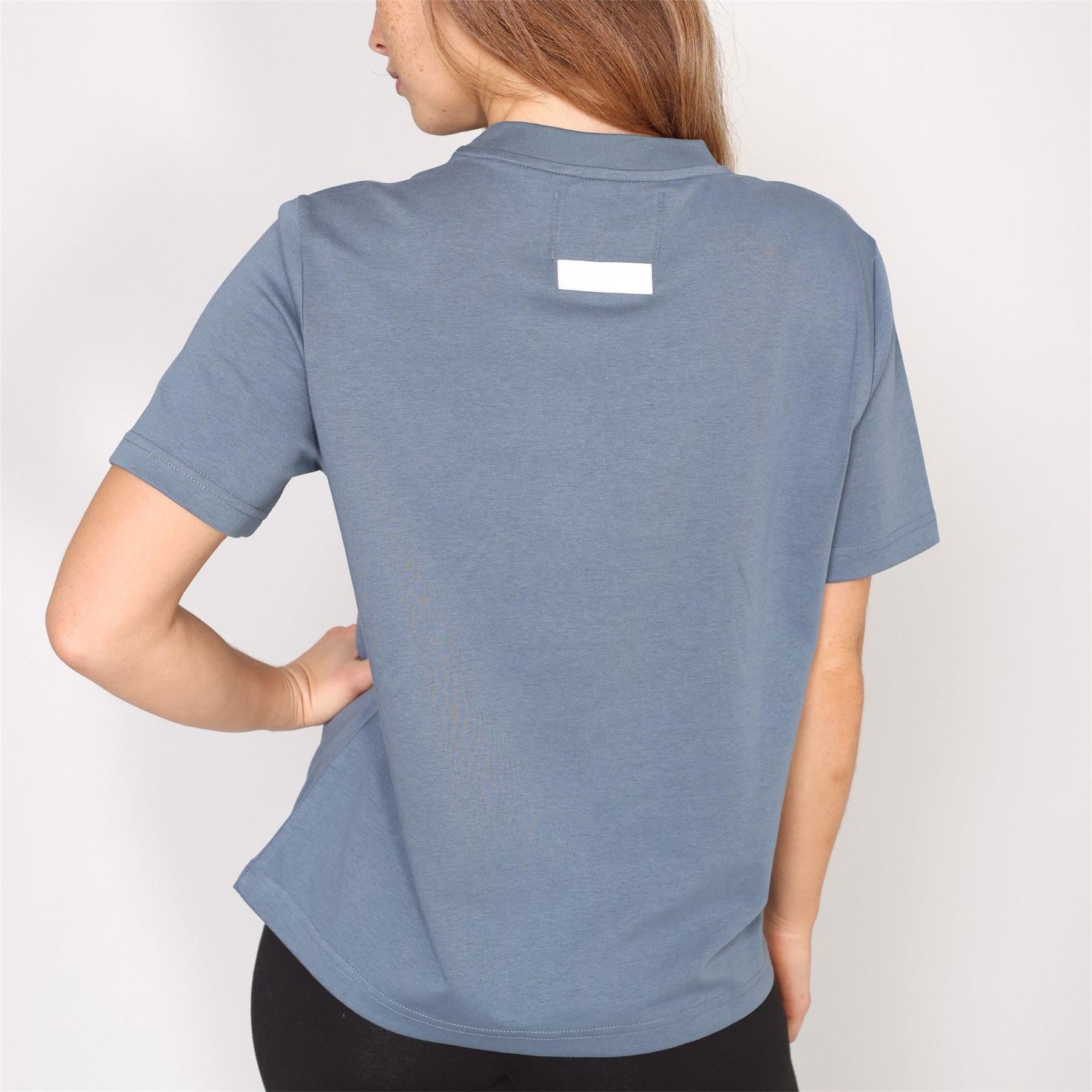 Blank Essentials Lettering Crew Neck Ribbed Collar Short Sleeve Boyfriend T-Shirt