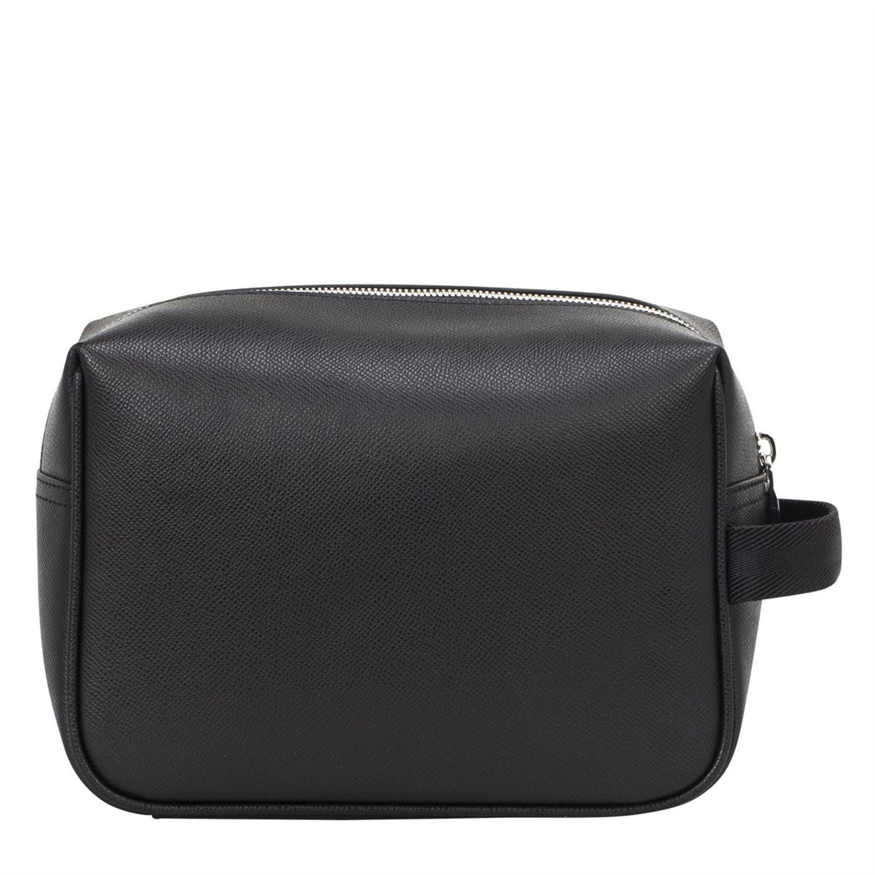Boss BOSS Daxter Leather Travel Washbag with Zip Pockets