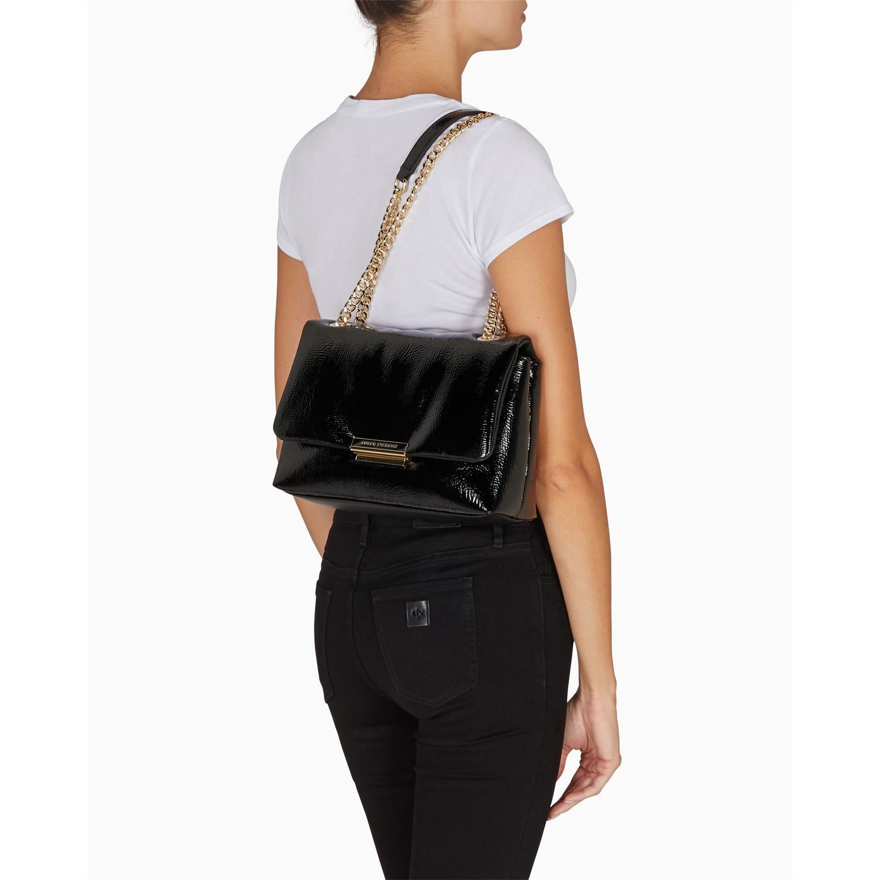 Armani Exchange Exchange Messenger Bag with Gold Tone Hardware