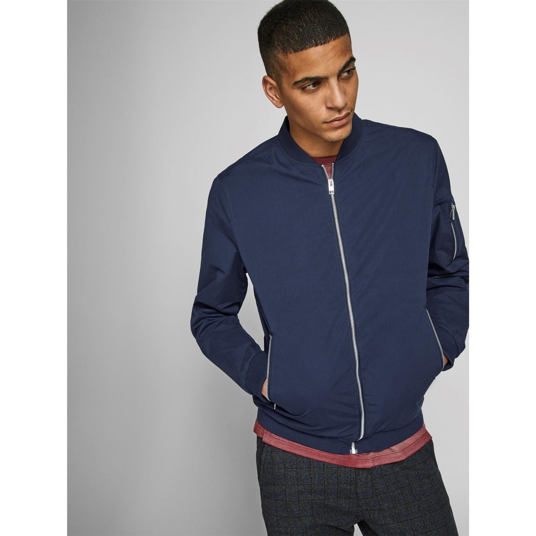 Jack and Jones  Rush Water Resistant Long Sleeve Bomber Jacket