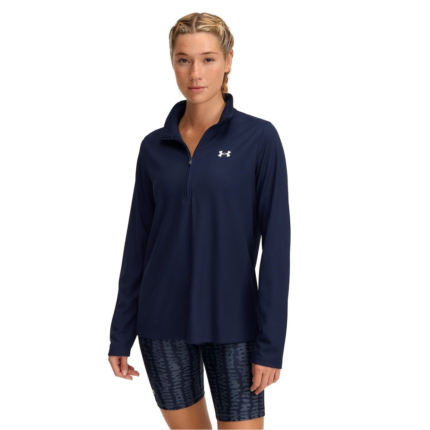 Under Armour Tech Rib Zipped Long Sleeve Performance Gym Top