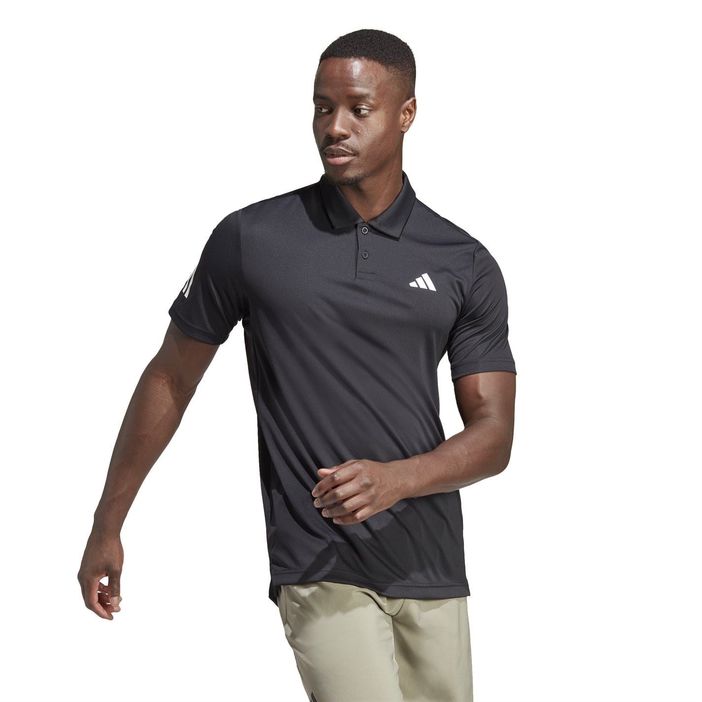 adidas Mens Club 3 Stripe Polo Shirt