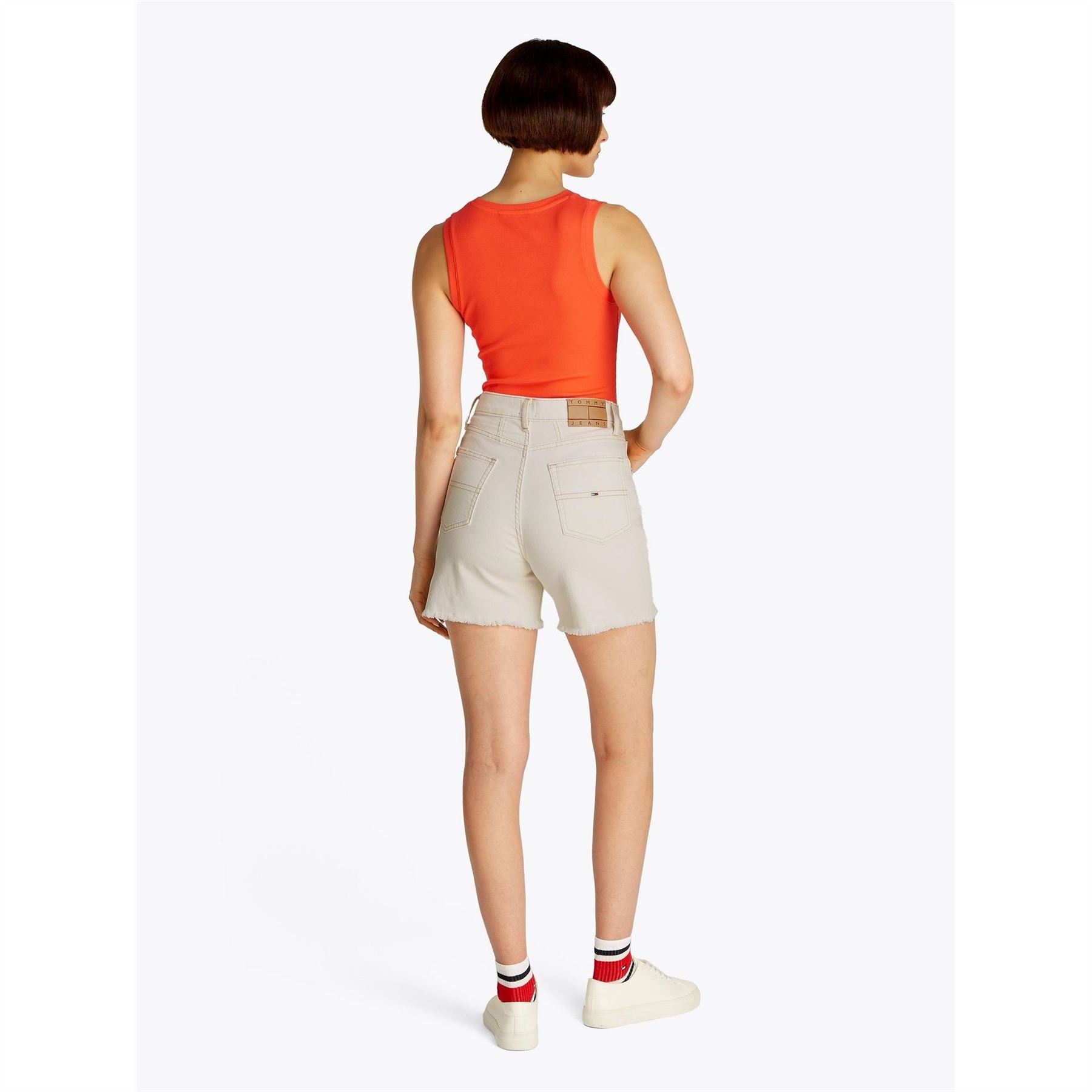 Tommy Jeans Denim Bermuda Shorts with Frayed Hem