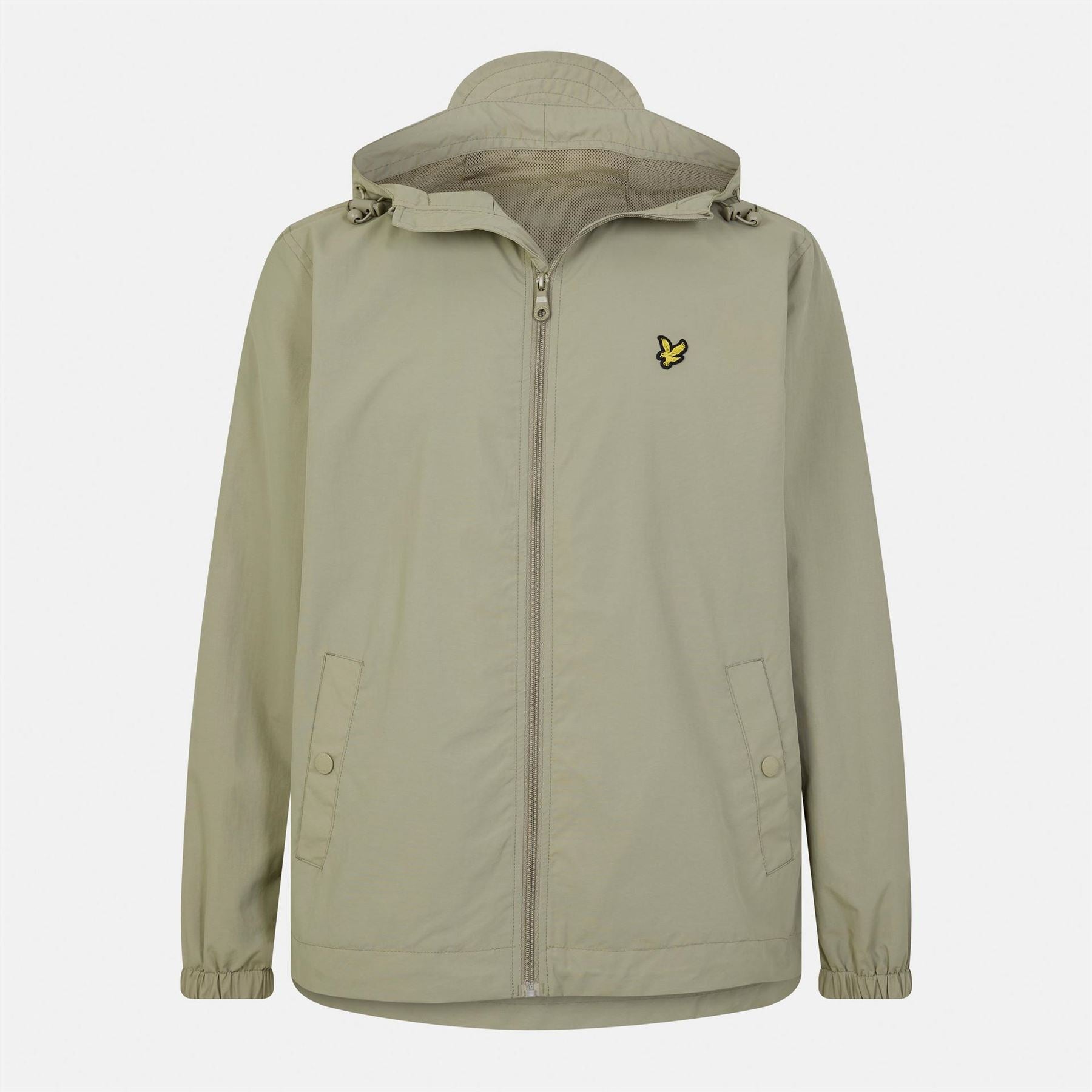 Lyle and Scott Zip Through Cotton Wind Resistant Long Sleeve Hooded Rain Anorak