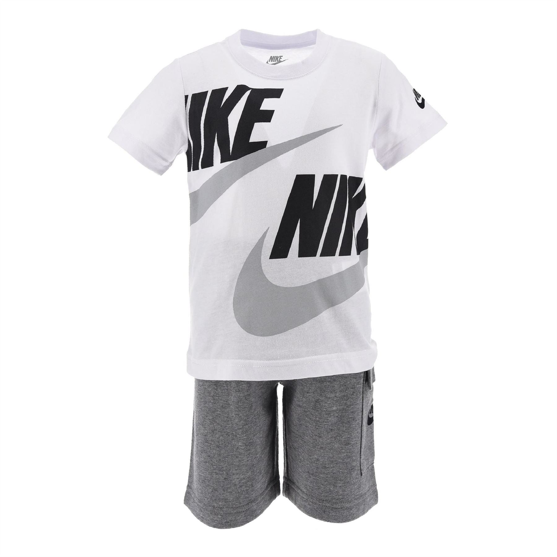Nike Wordmark Crew Neck Short Sleeve T-Shirt and Cargo Shorts Set
