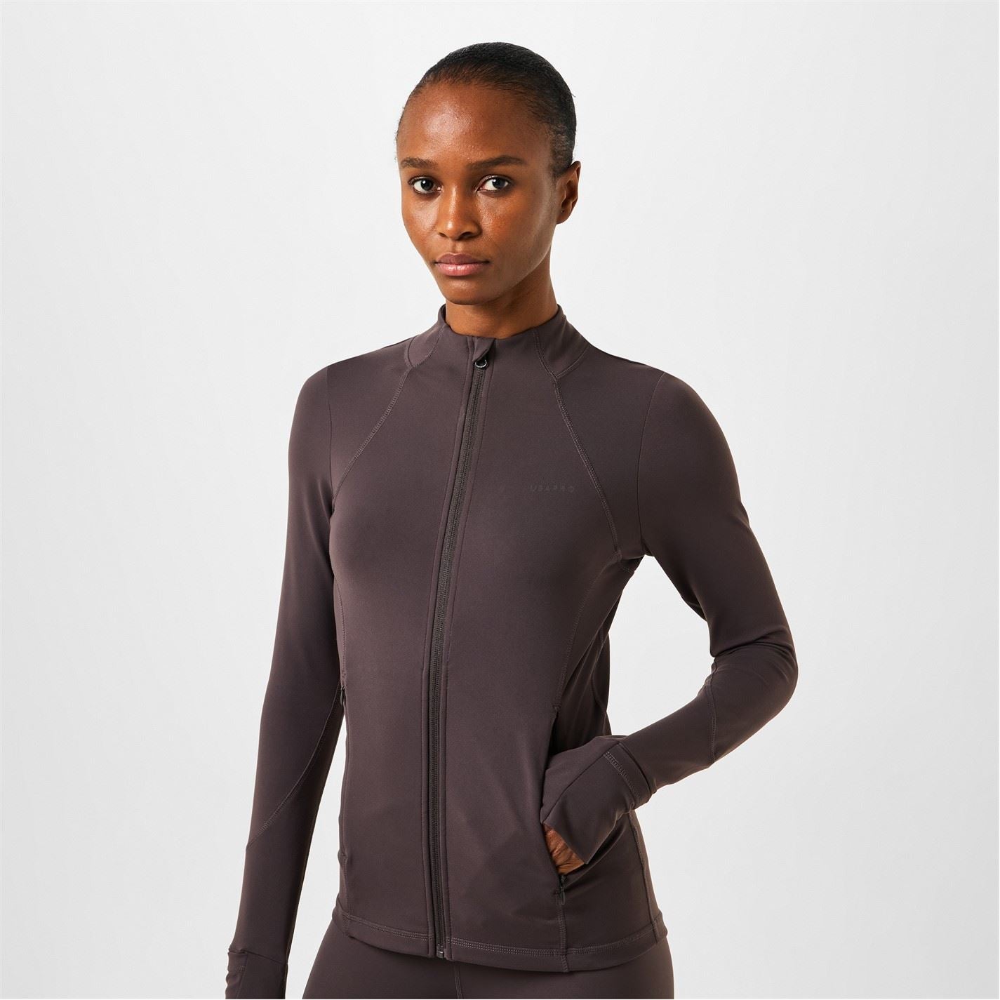 USA Pro Core Fitness Long Sleeve Slim Fit Performance Training Jacket