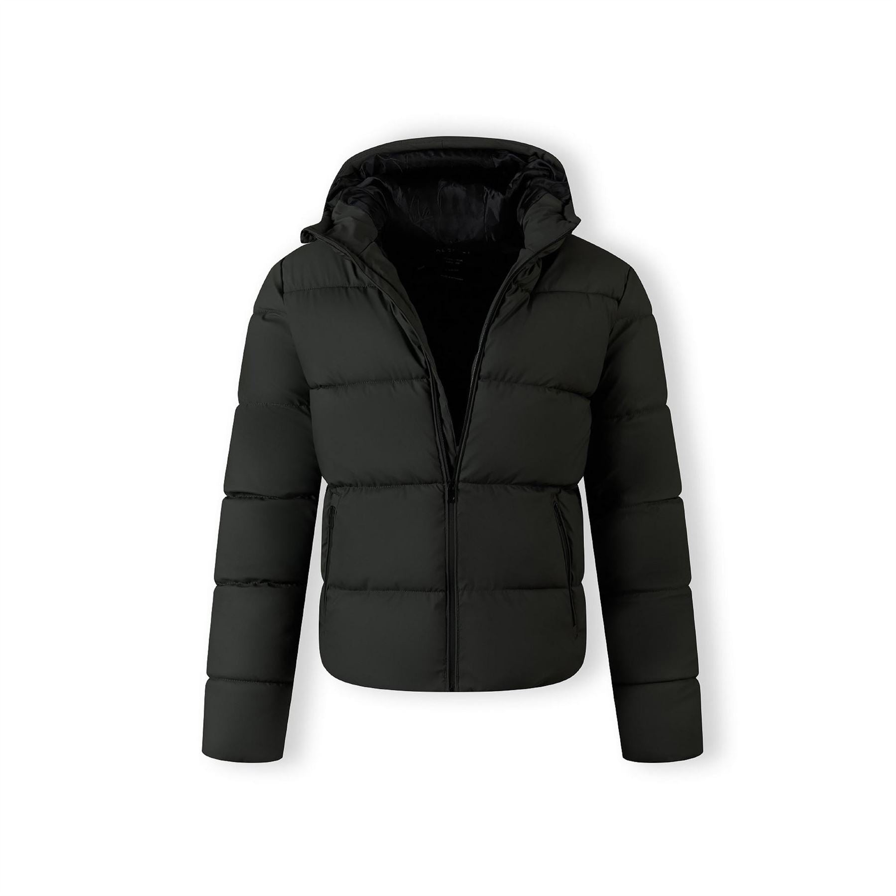 Minoti Men Padded Jacket With Hood Zip Pockets Khaki