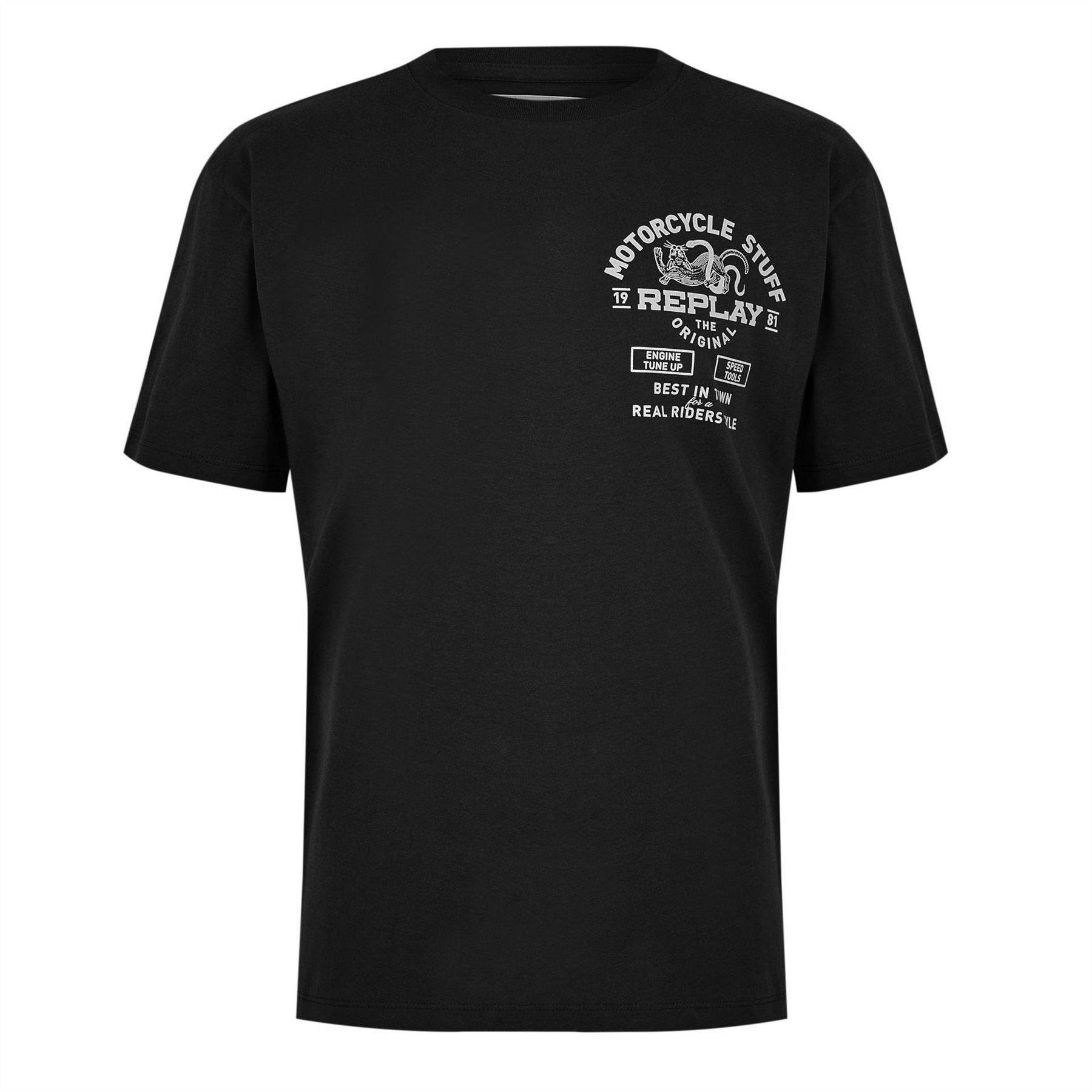 Replay Regular Fit Large Genie Crew Neck T-Shirt