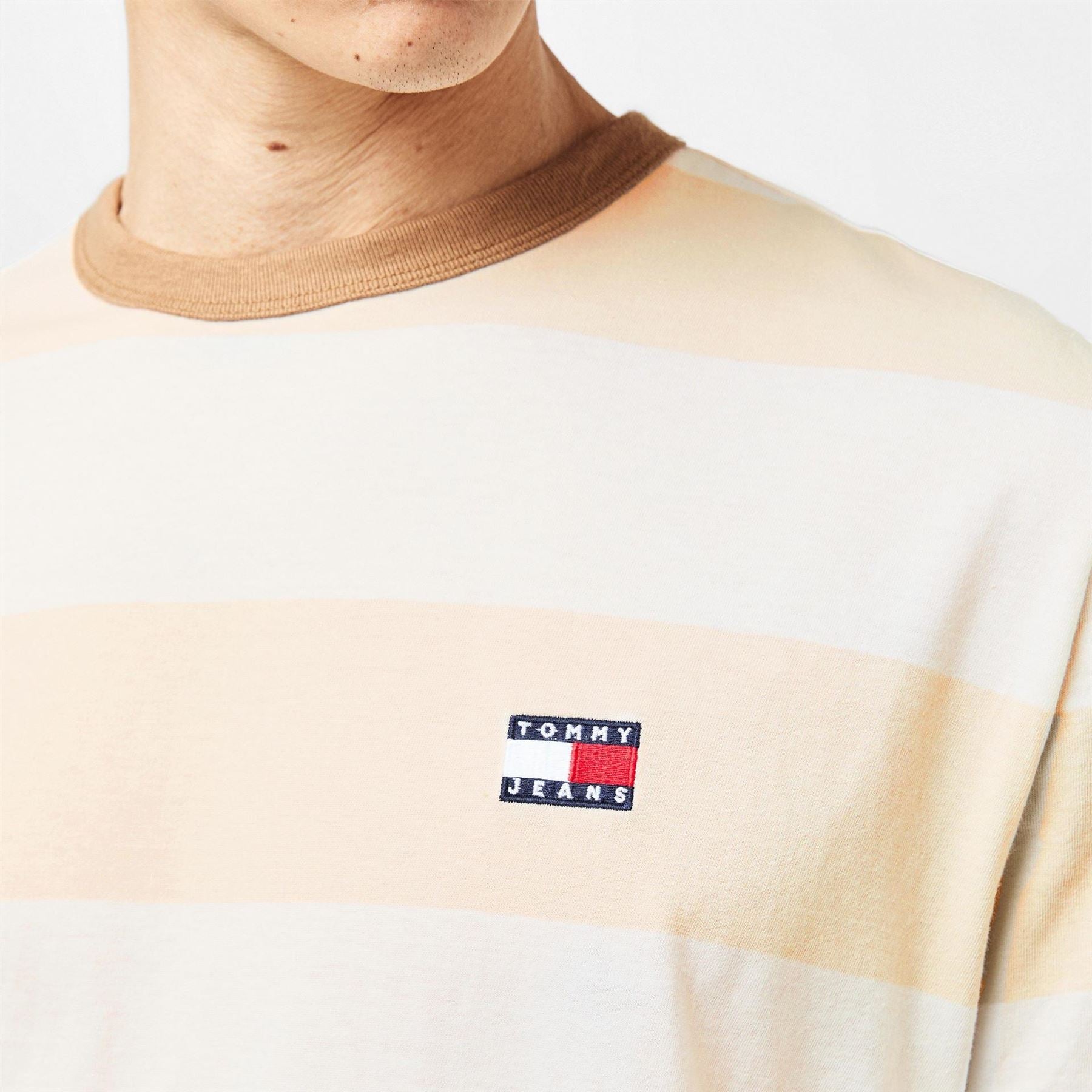 Tommy Jeans Regular Fit Bold Stripe Crew Neck T-Shirt
