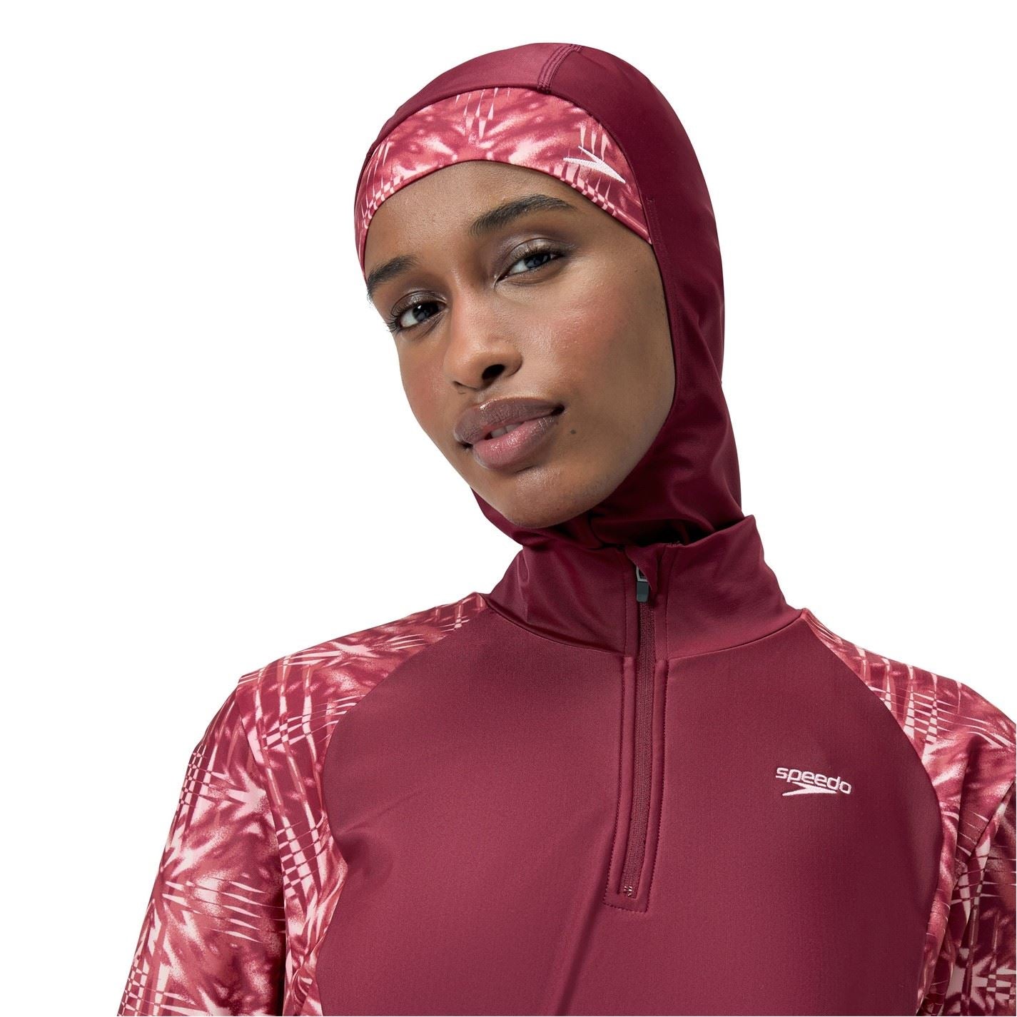Speedo 3 Piece Geometric Patterned Burkini Swim Set