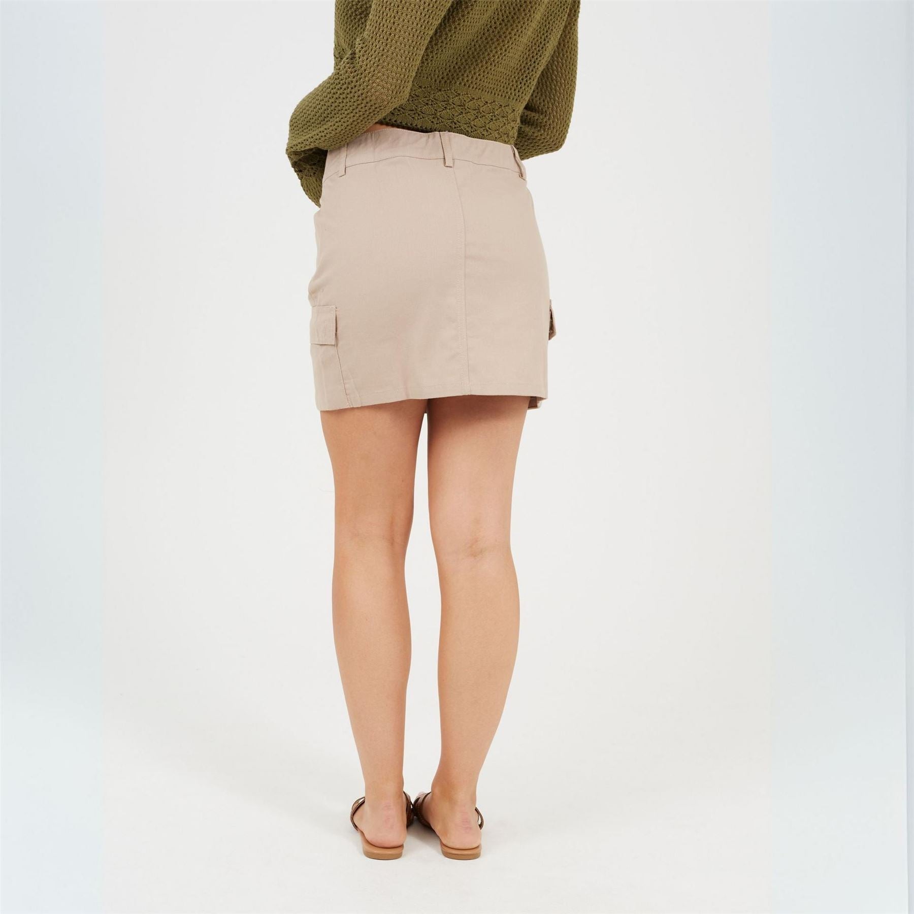 Brave Soul Womens Denim Mini Skirt With Cargo Pockets