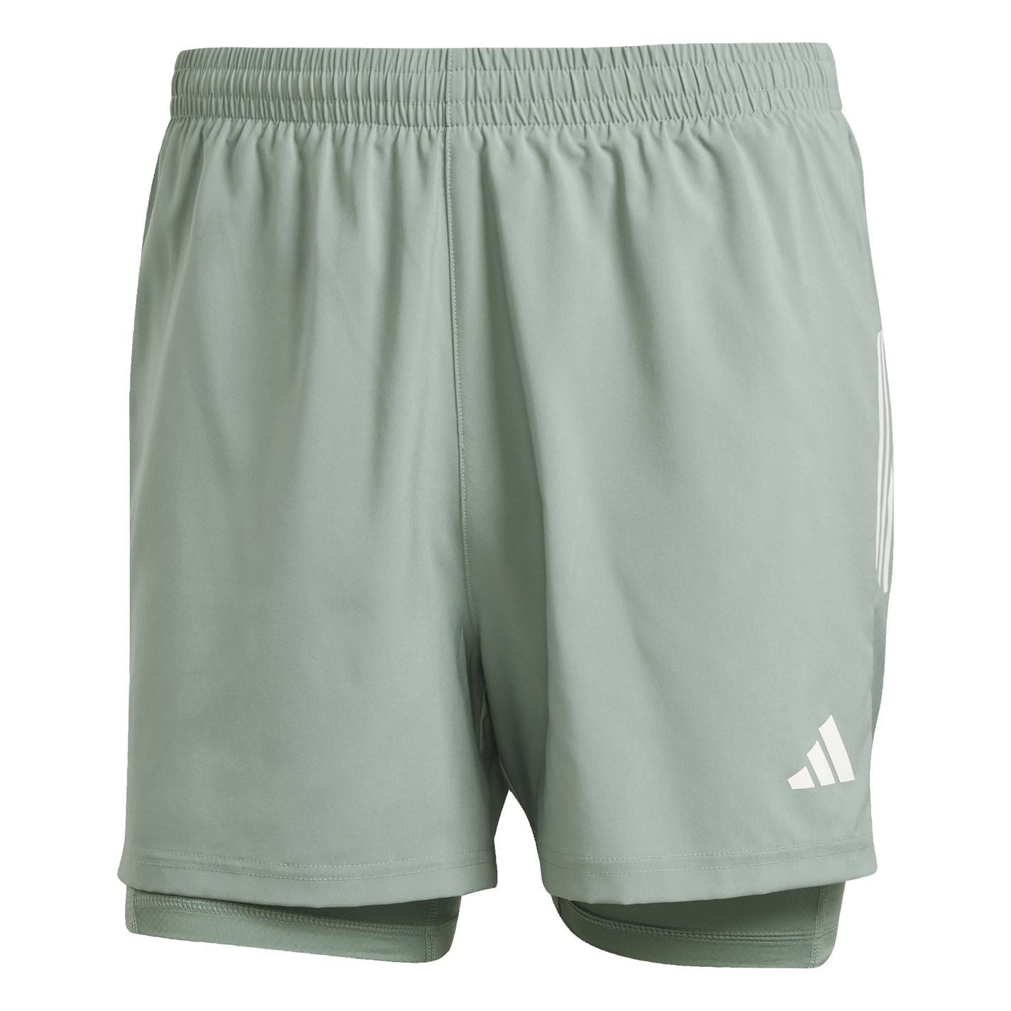 adidas Mens Own The Run 3 Stripes 2 In 1 Shorts