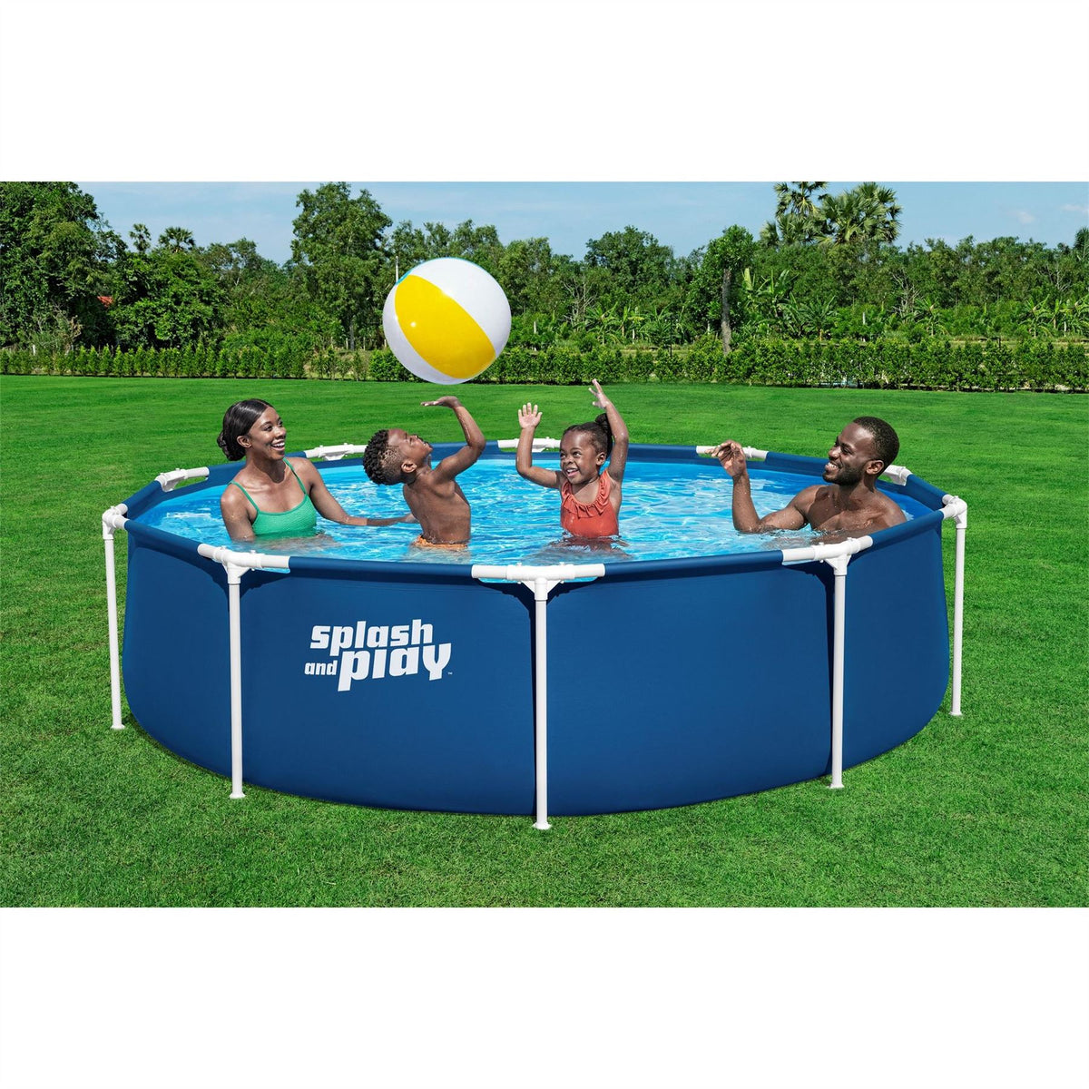 Bestway And Play 10ft X 30in Dark Blue Round Steel Pro Above Ground Pool