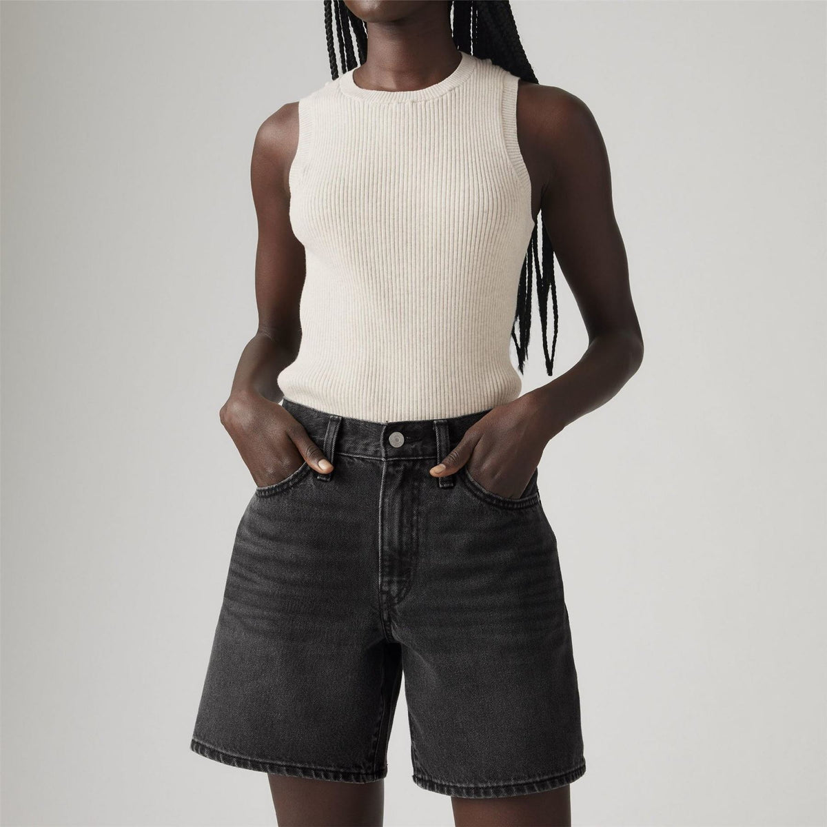 Levis 94 Baggy Fit Medium Wash Denim Shorts