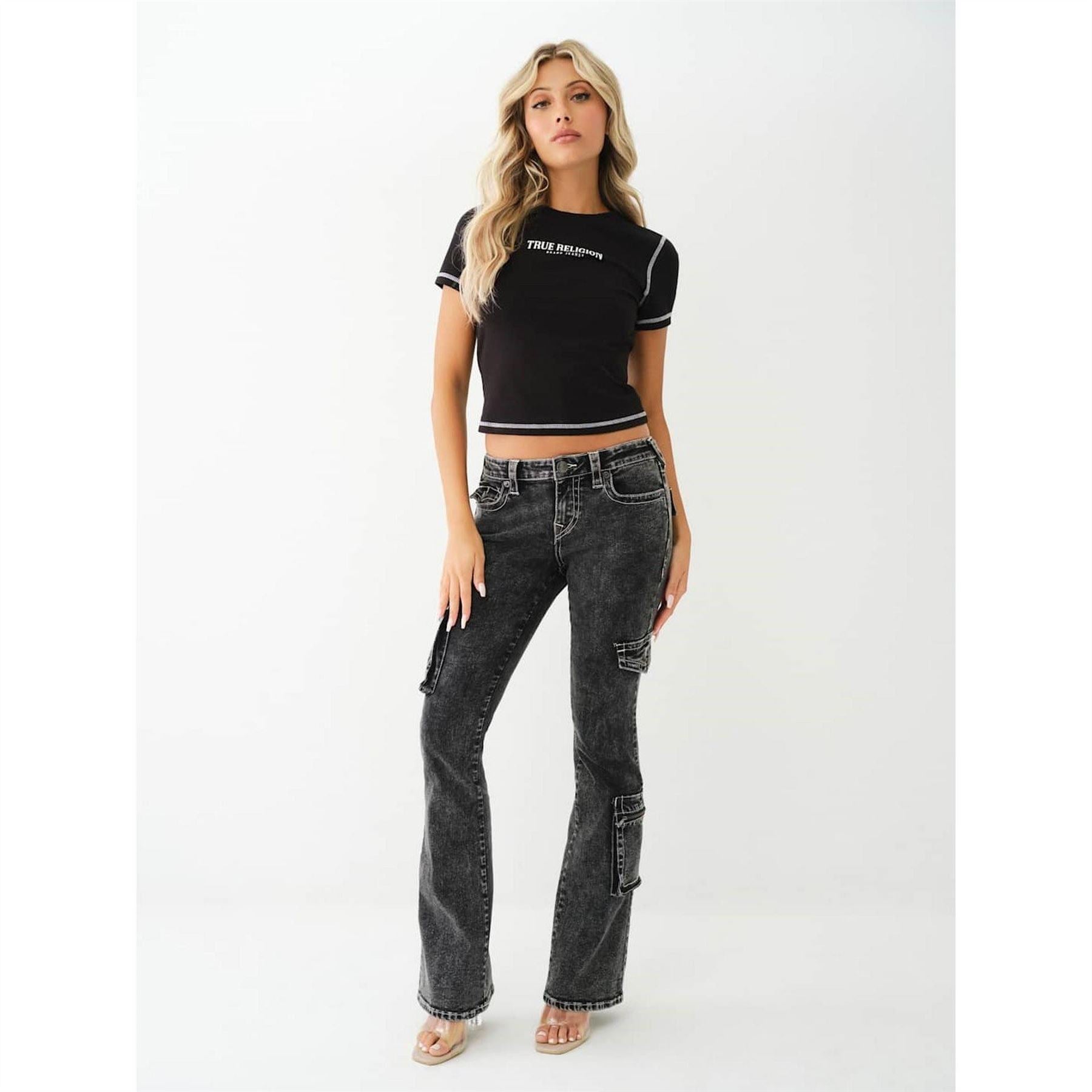 True Religion Cropped Crew Neck Regular Fit T-Shirt