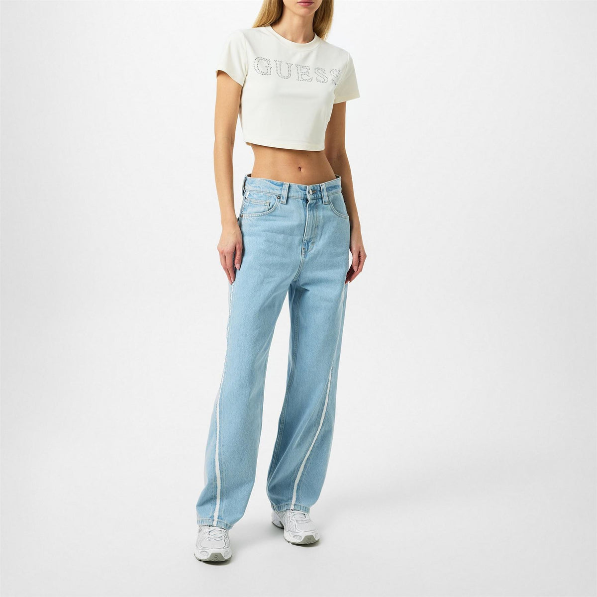 Guess Couture Cropped Crew Neck T-Shirt