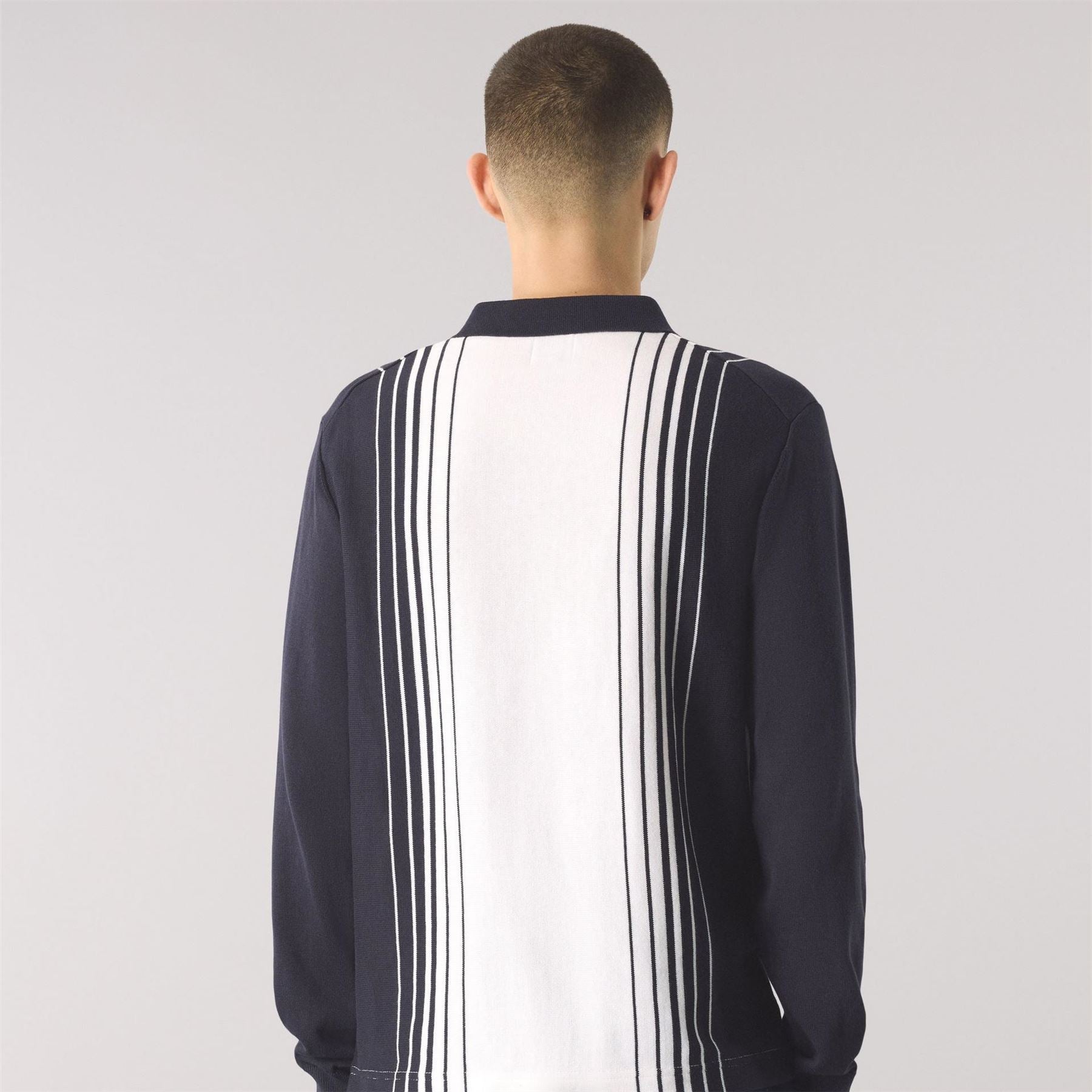 Pretty Green Gradient Knitted Long Sleeve Polo Shirt