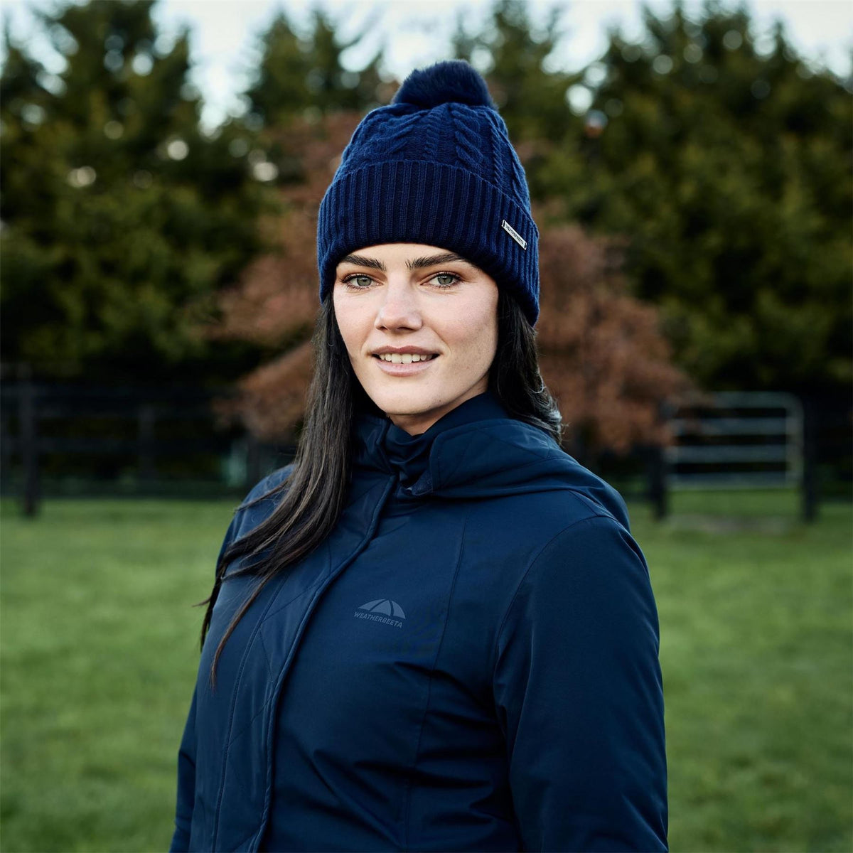 Weatherbeeta Cable Knit Pom Pom Beanie