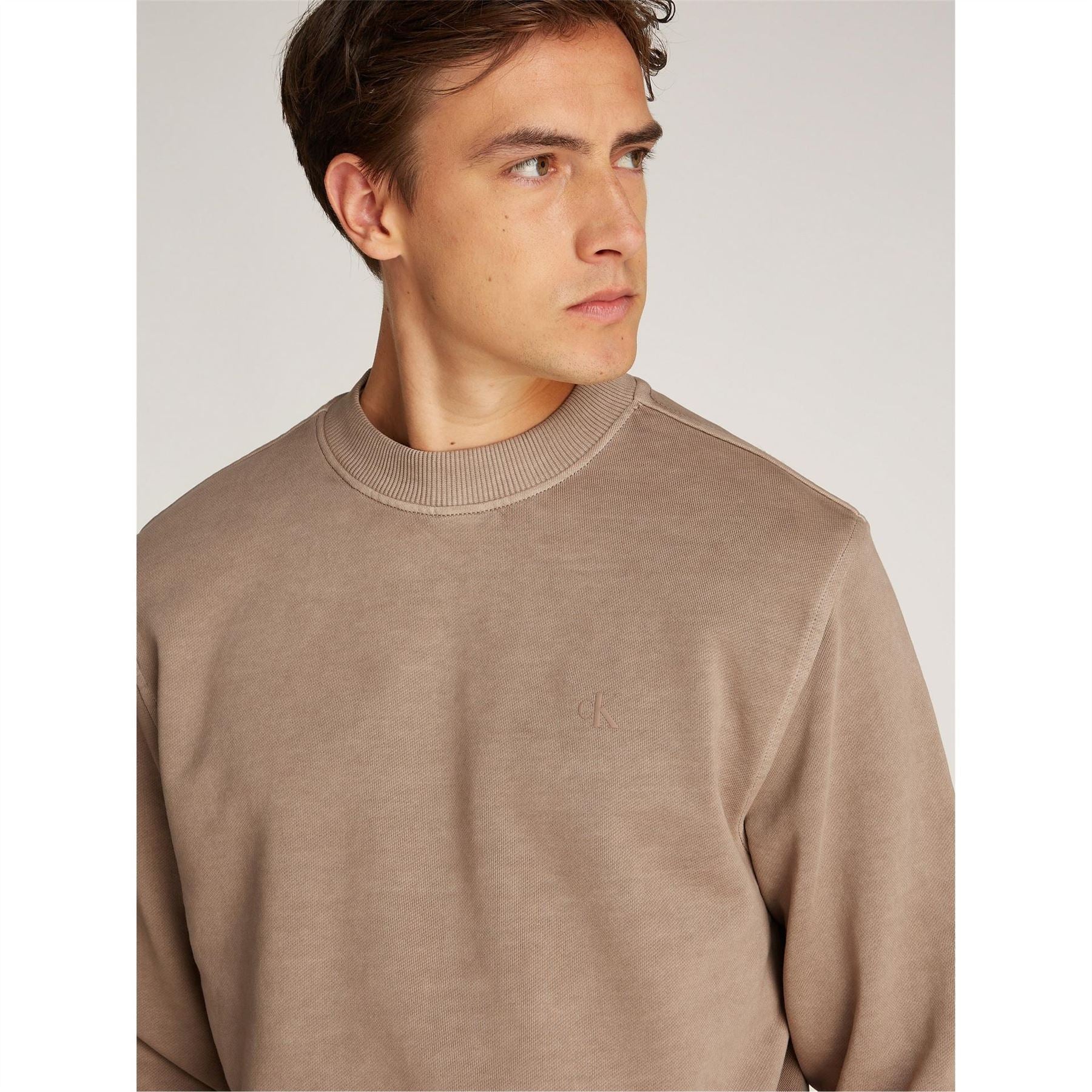 Calvin Klein Jeans Washed Puff Print Crew Sweatshirt