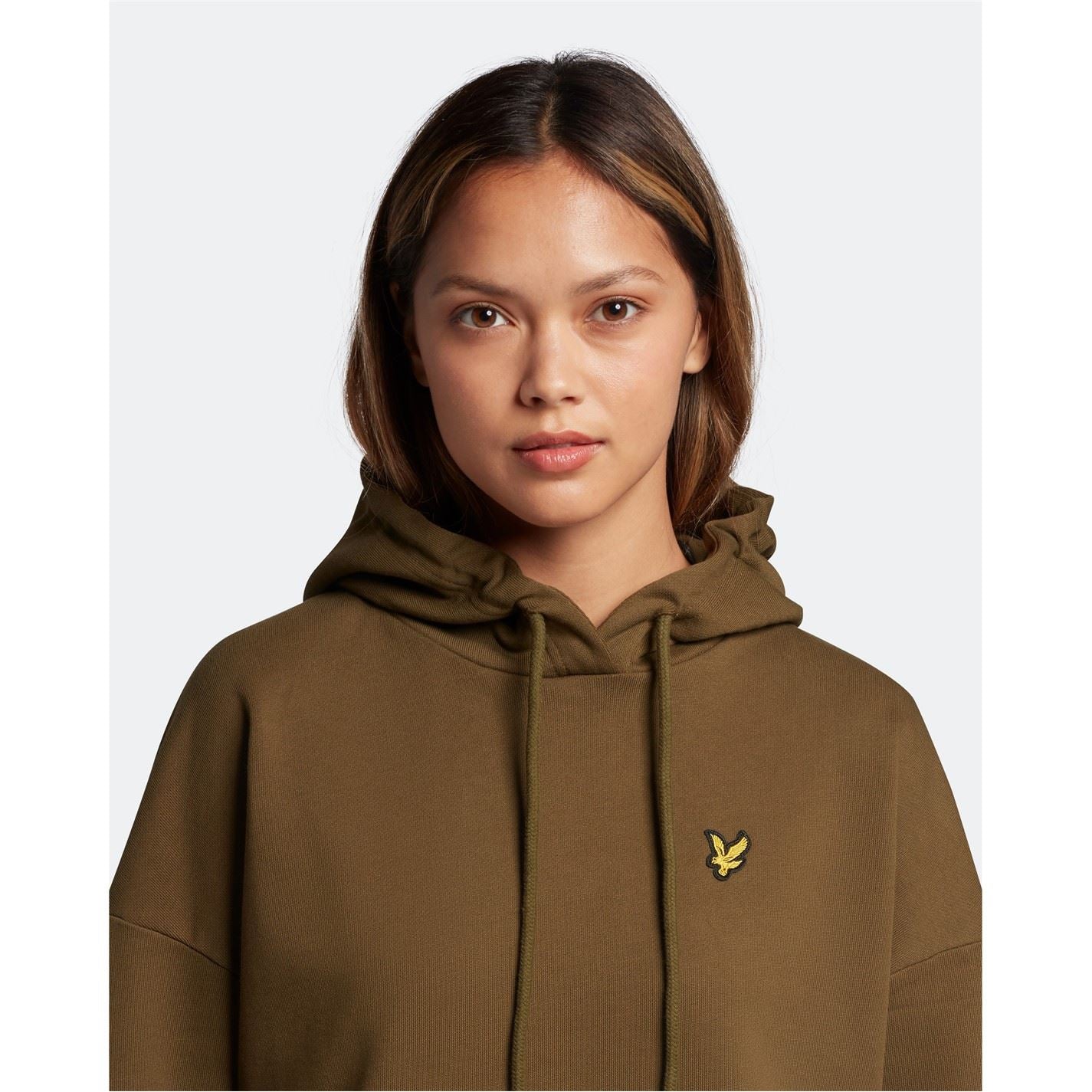 Lyle and Scott Ribbed High Neck Cropped Top With Knitted Sleeves