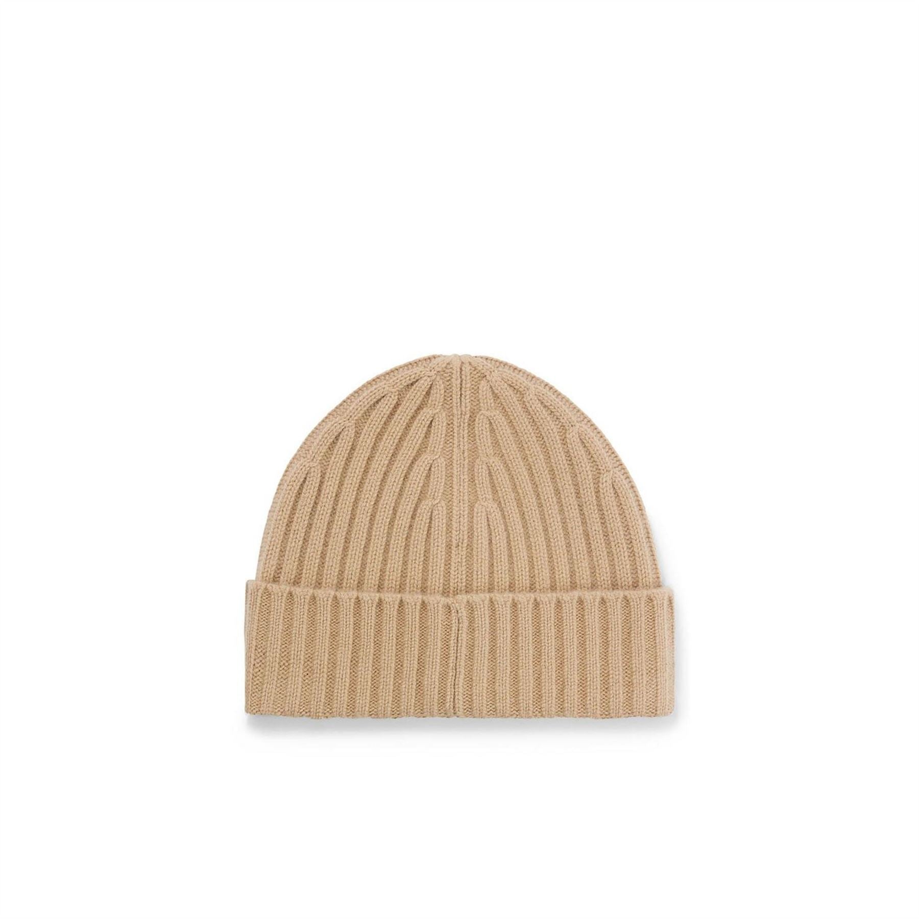 Boss Lino Logo Turn Up Brim Ribbed Beanie