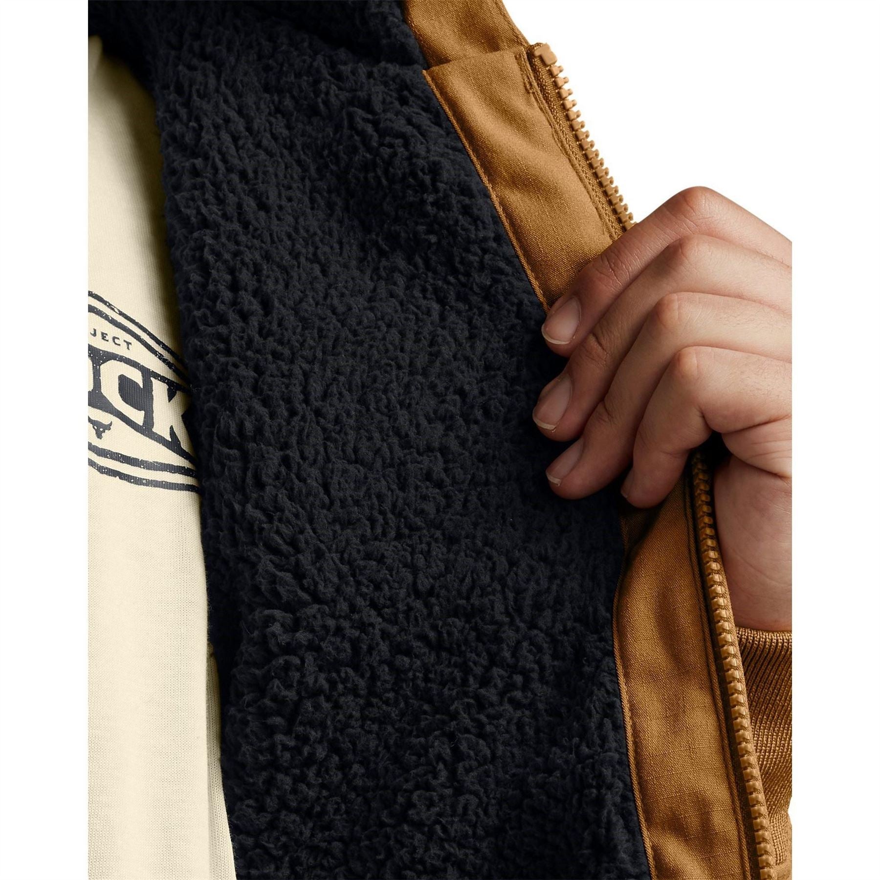 Under Armour Solid Patterned Hooded Ribbed Cuff Workwear Jacket