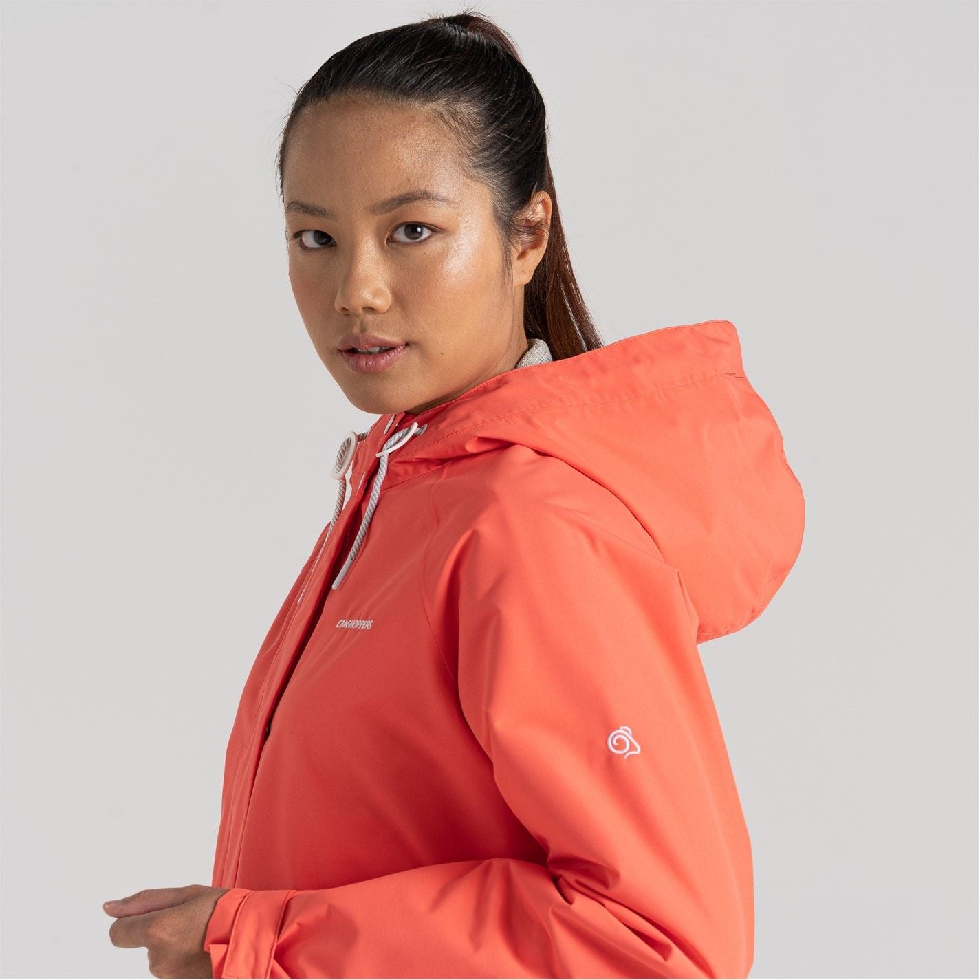 Craghoppers Lilah Hooded Rain Jacket with Elasticated Cuff