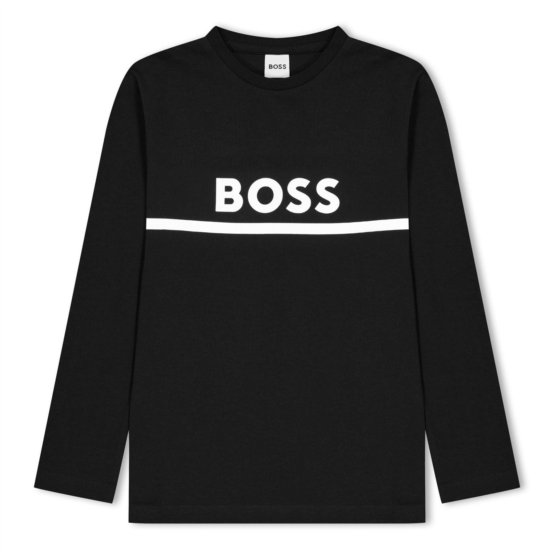 Boss Long Sleeve Large Logo Tee, Iconic Logo Print T-Shirt