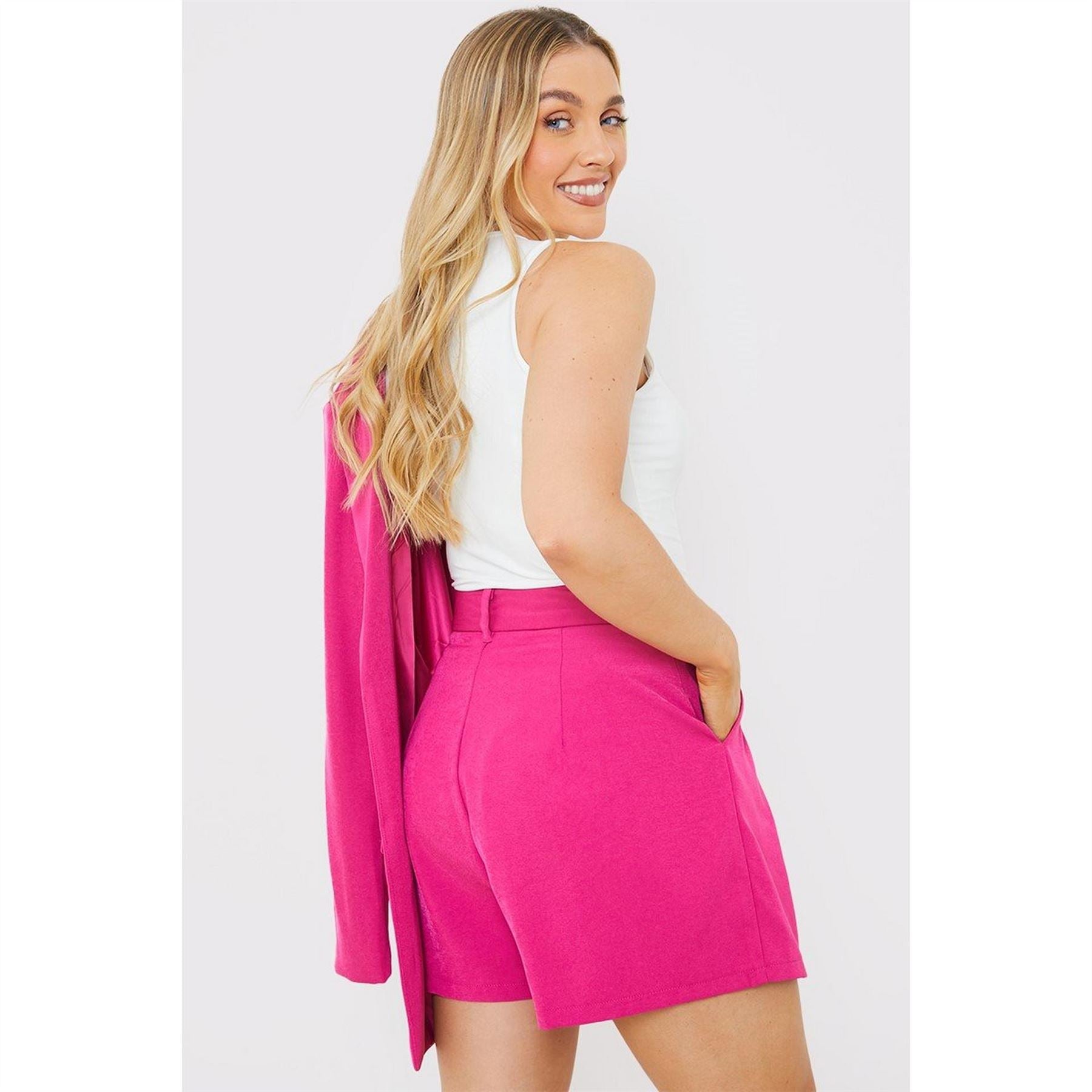 In The Style Pink Tailored Shorts