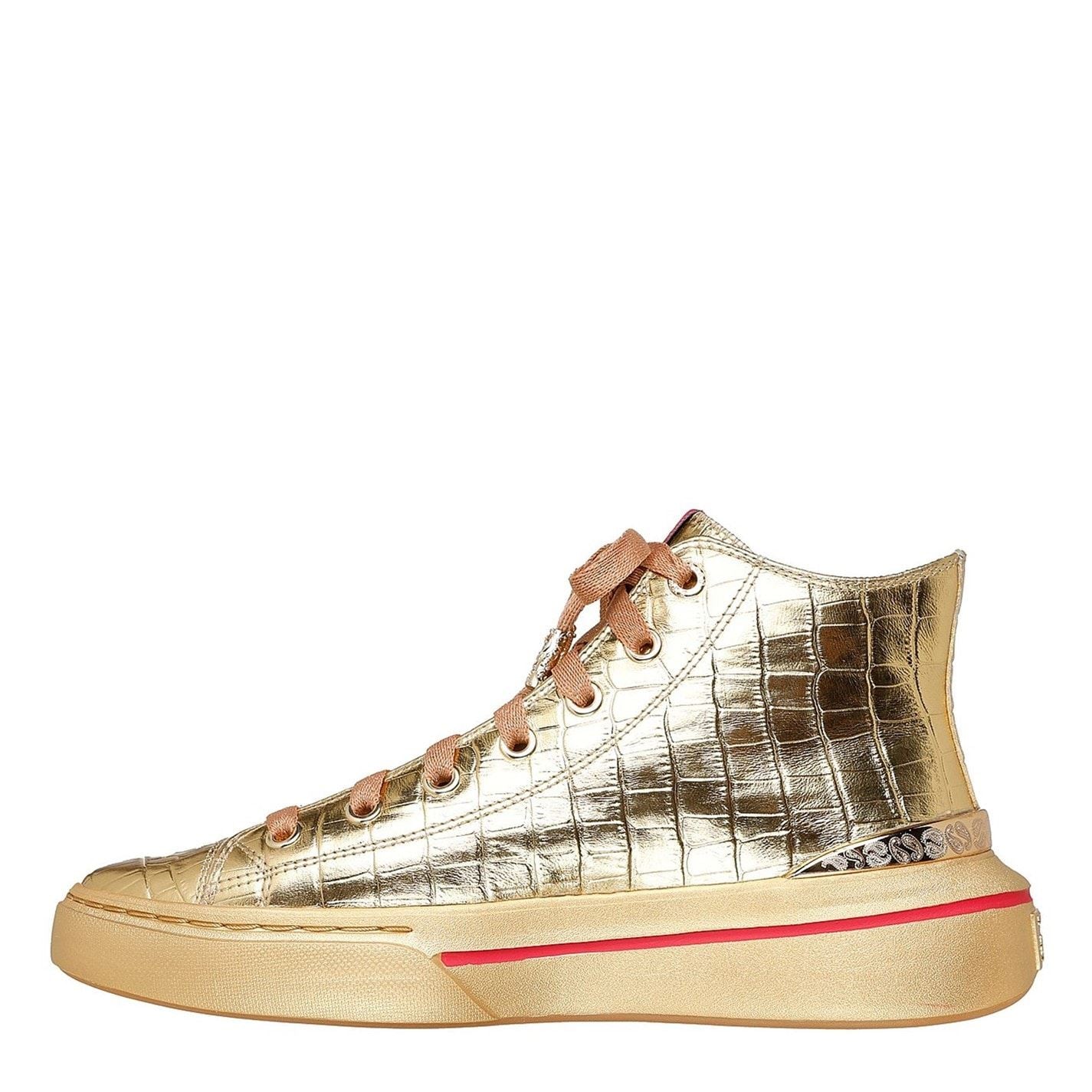 Skechers Snake Skin Textured Hi Top Canvas Sneakers