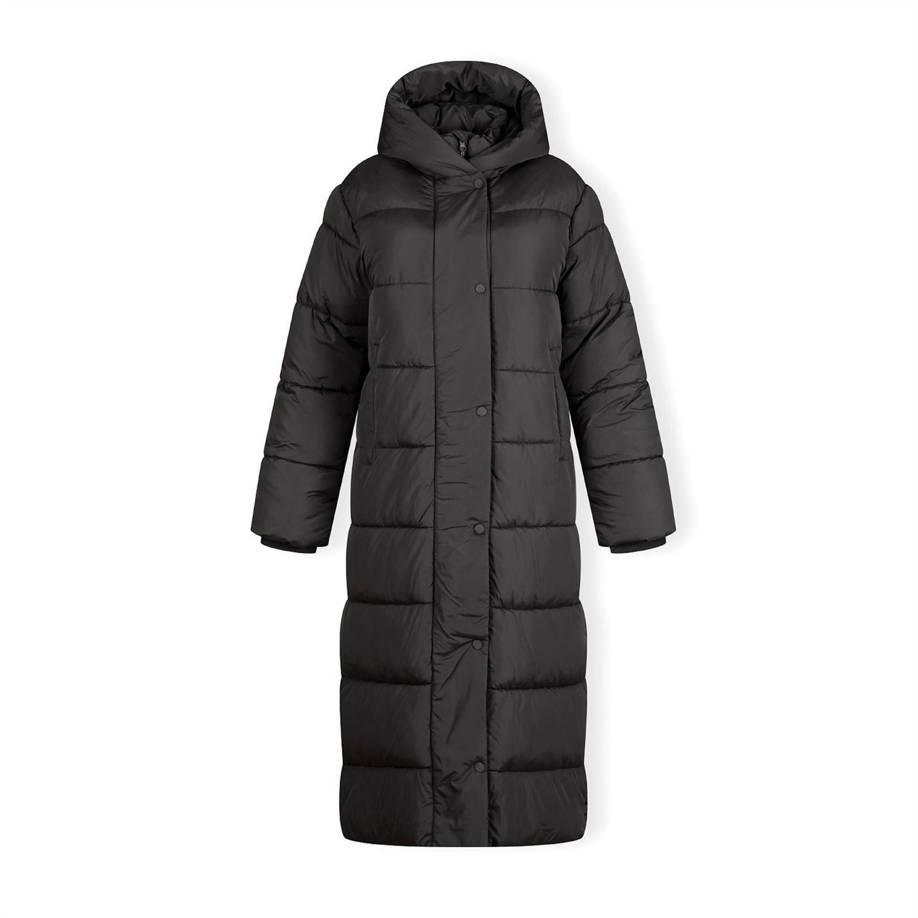 Minoti Women Long Padded Winter Coat With Hood And Zip Pockets Grey