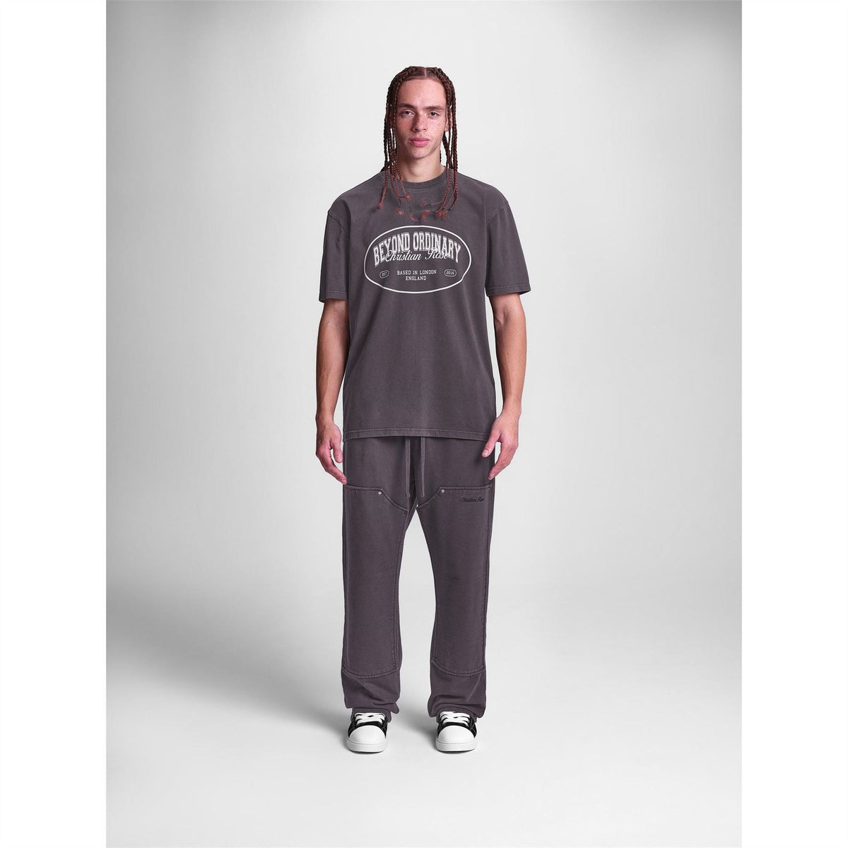 Christian Rose Beyond Ordinary Carpenter Fleece Open Hem Joggers