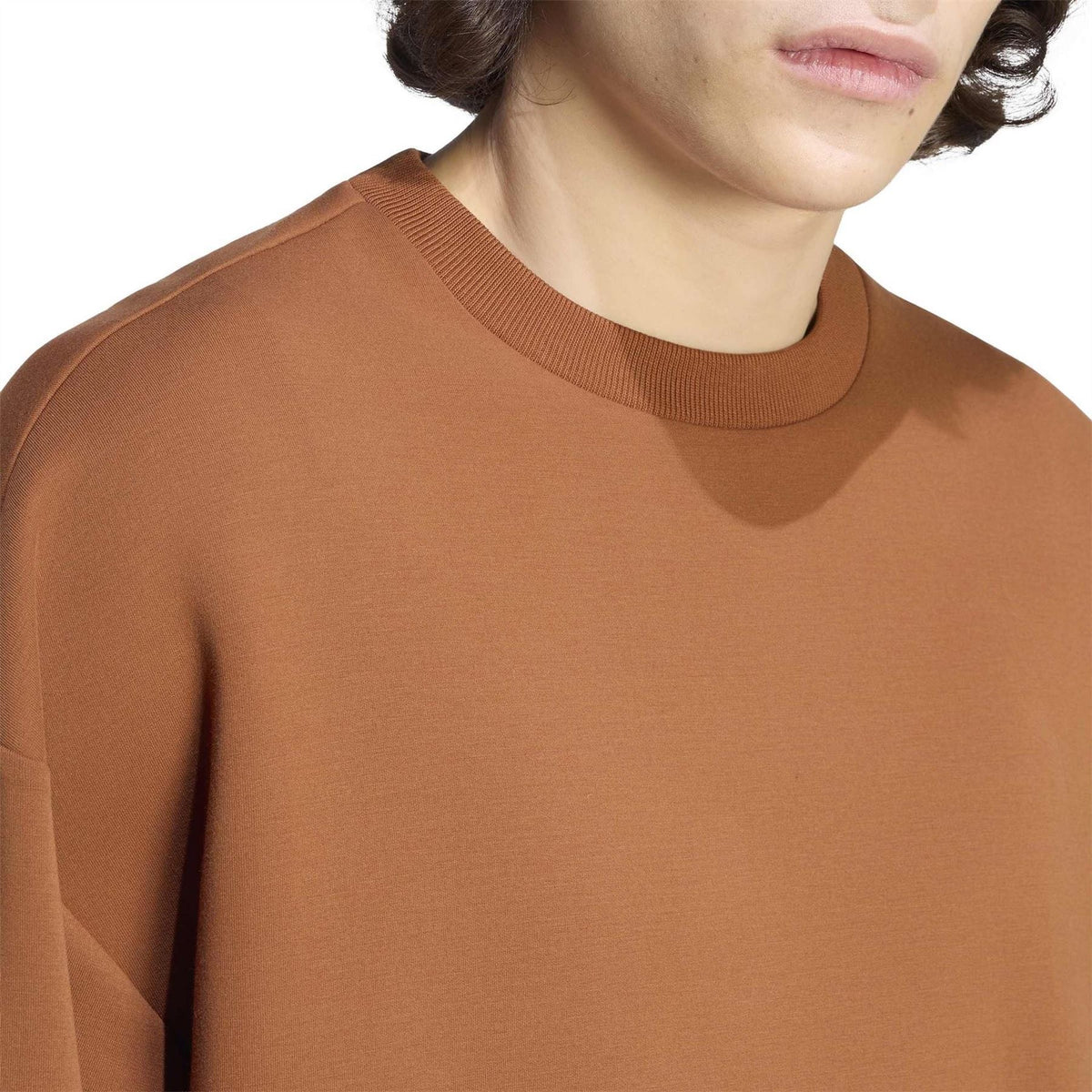 adidas Crew Neck Ribbed Collar Oversize Sweatshirt