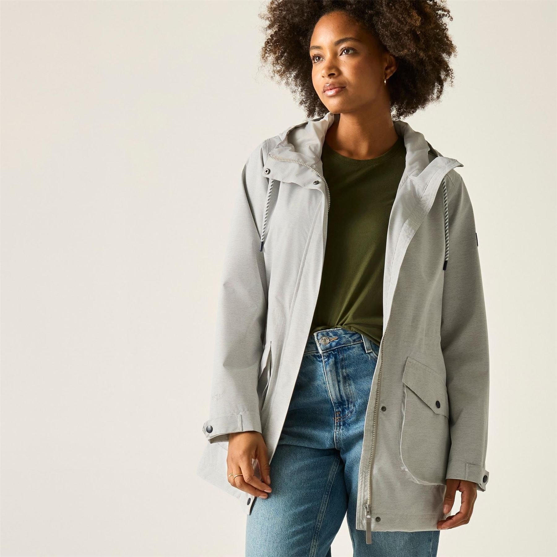 Regatta Norana Solid Patterned Snap Button Storm Flap Parka Coat