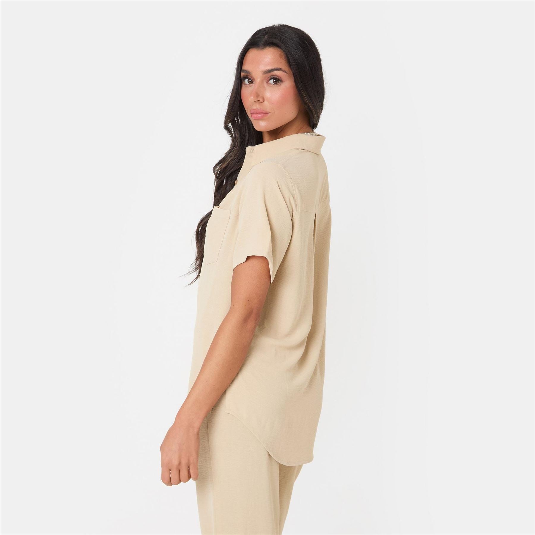 I Saw It First Crepe Short Sleeve Shirt