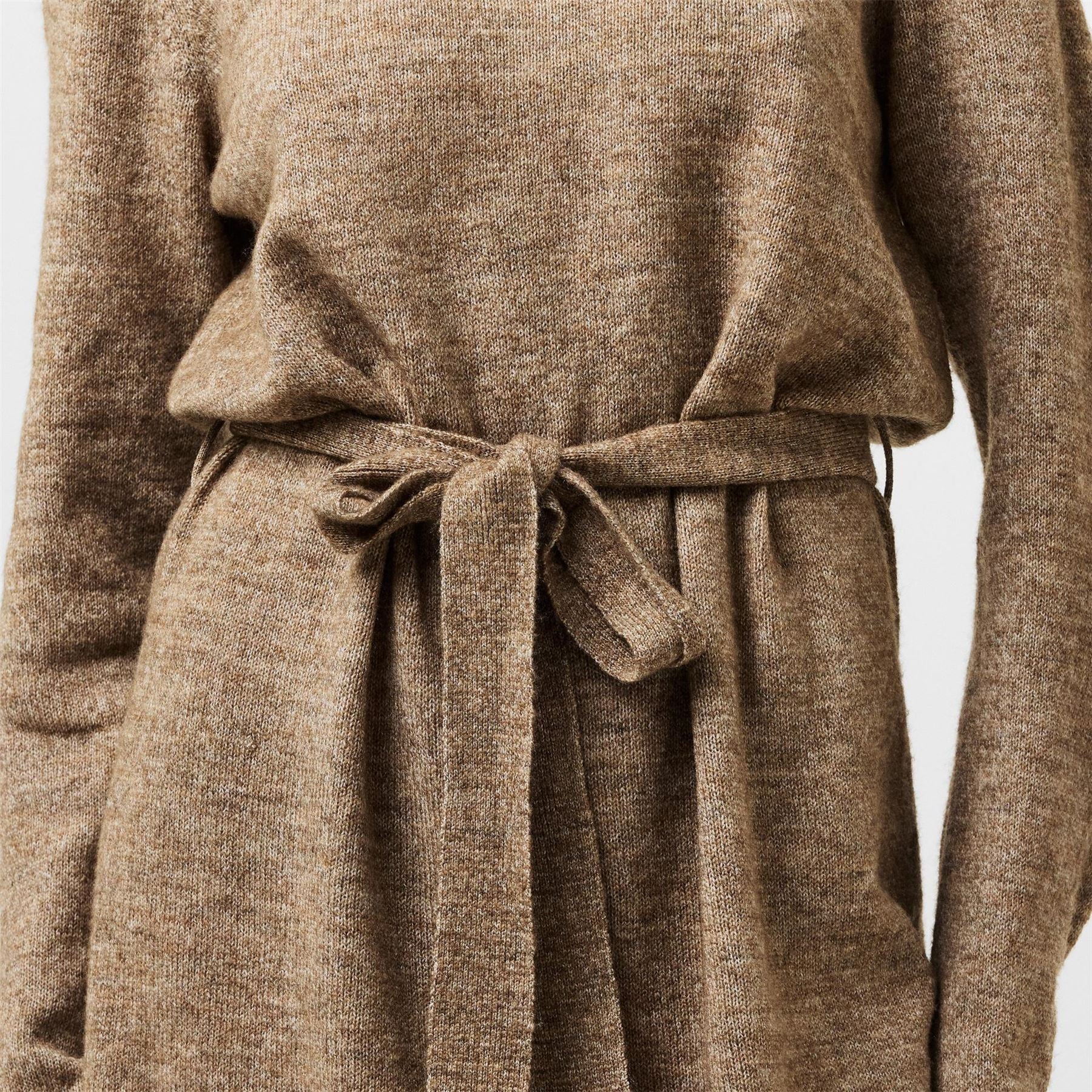 Pieces Knit Turtleneck Long Sleeve Midi Sweater Dress