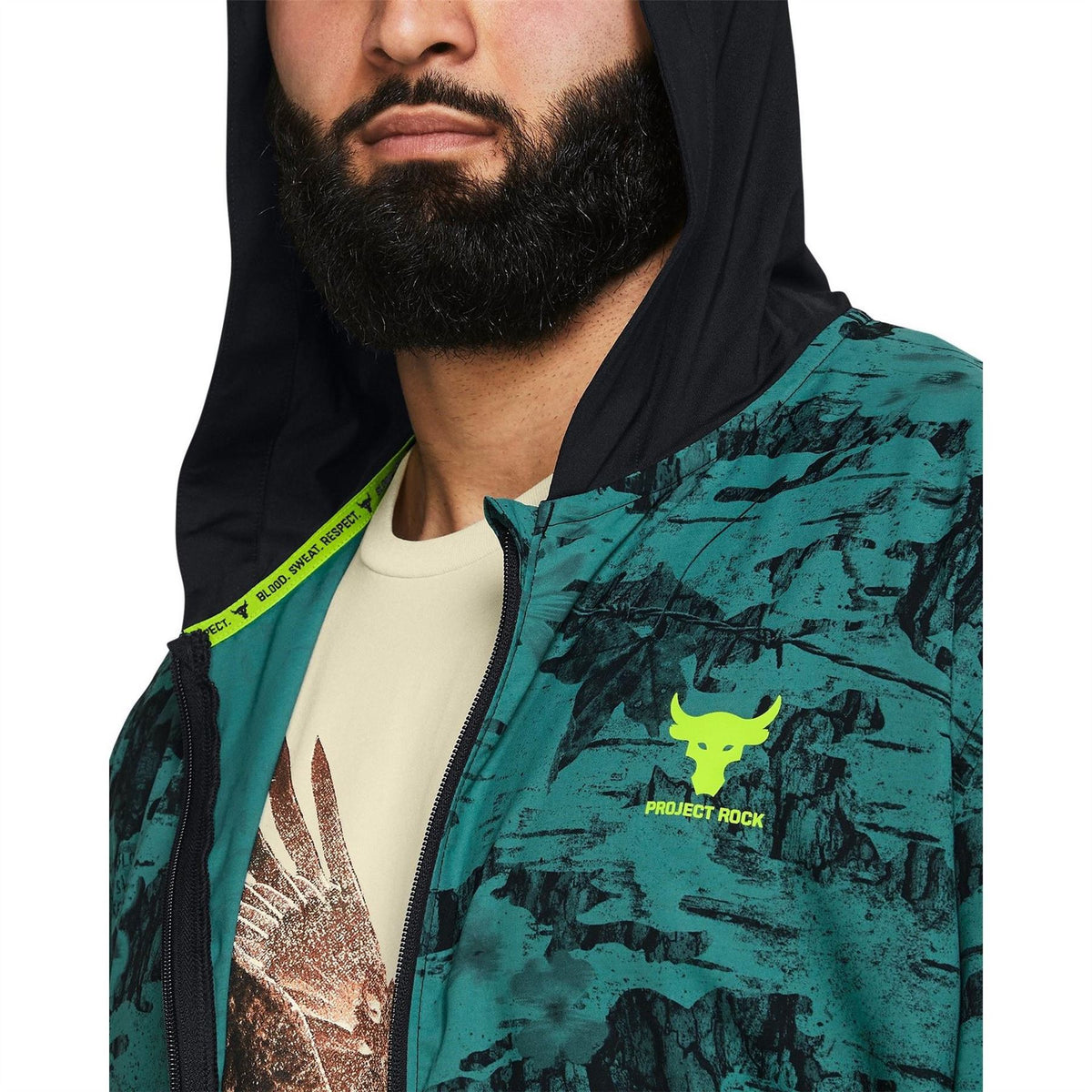 Under Armour Mens Armour Pjt Rck Iso Tide Hybrid Jacket Hoody