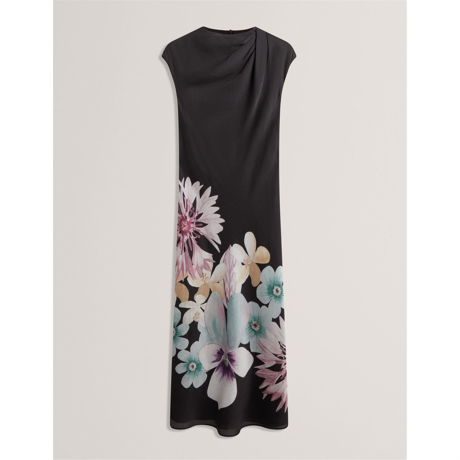 Ted Baker Drape Crew Neck Sleeveless Midi Dress