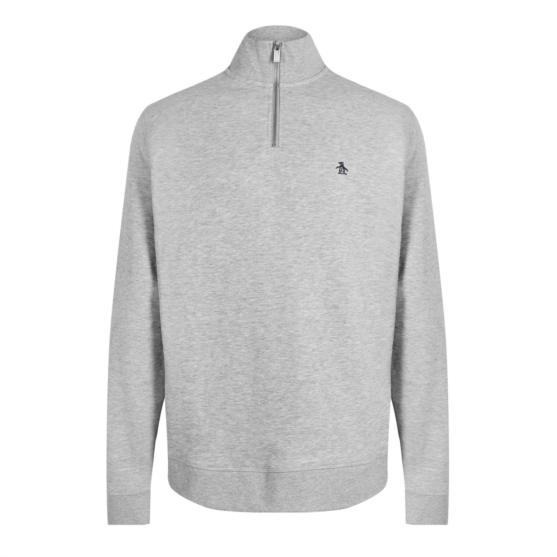 Original Penguin Ruched Sleeve Zip Neck Sweatshirt