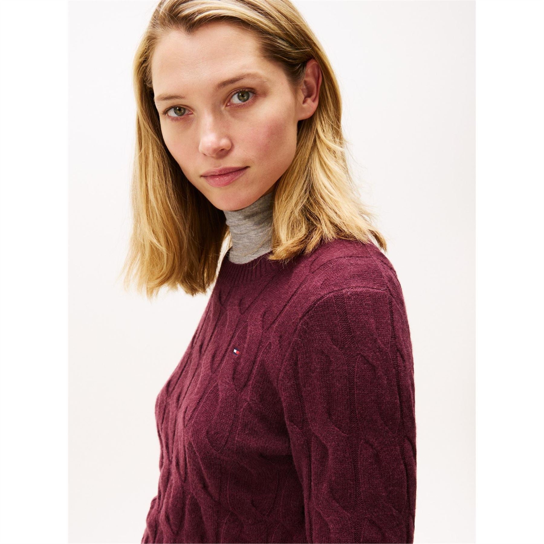 Tommy Hilfiger Cable Crew Neck Long Sleeve Sweater