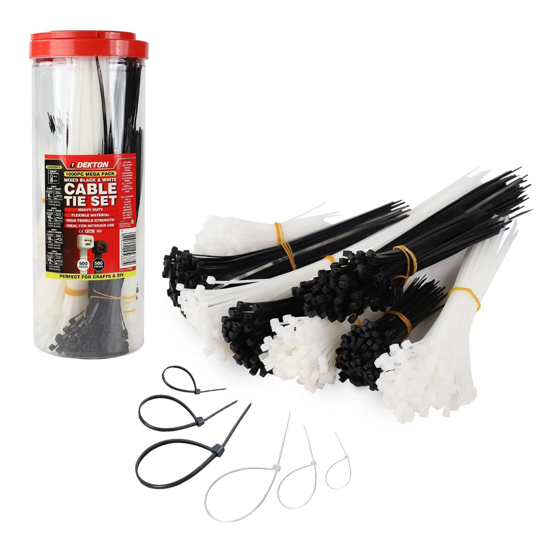 Dekton 1000pc Cable Tie Set