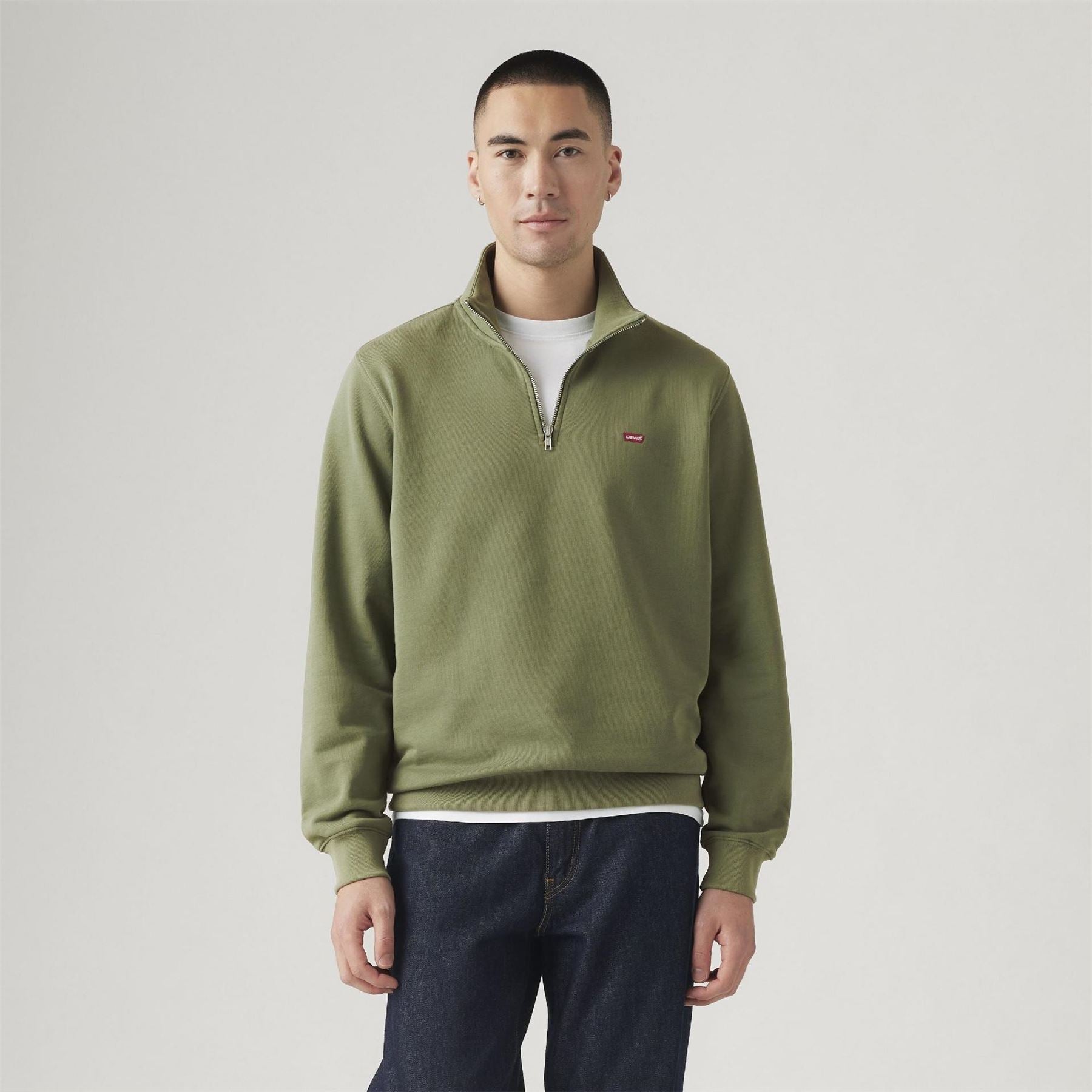 Levis Original Hm Quarter Zip Moss Olive