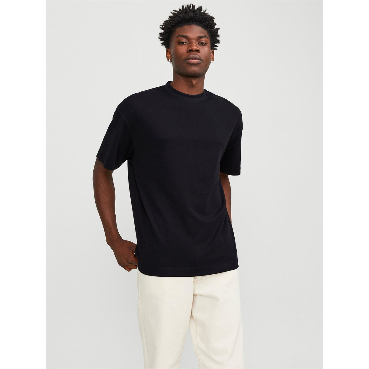 Jack and Jones Crew Neck Ribbed Collar Short Sleeve Jersey T-Shirt