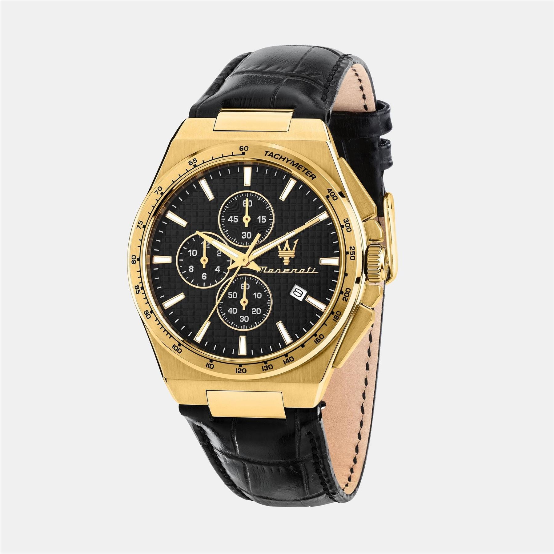 Maserati Velocita Racing Alligator Leather Strap Analogue Watch