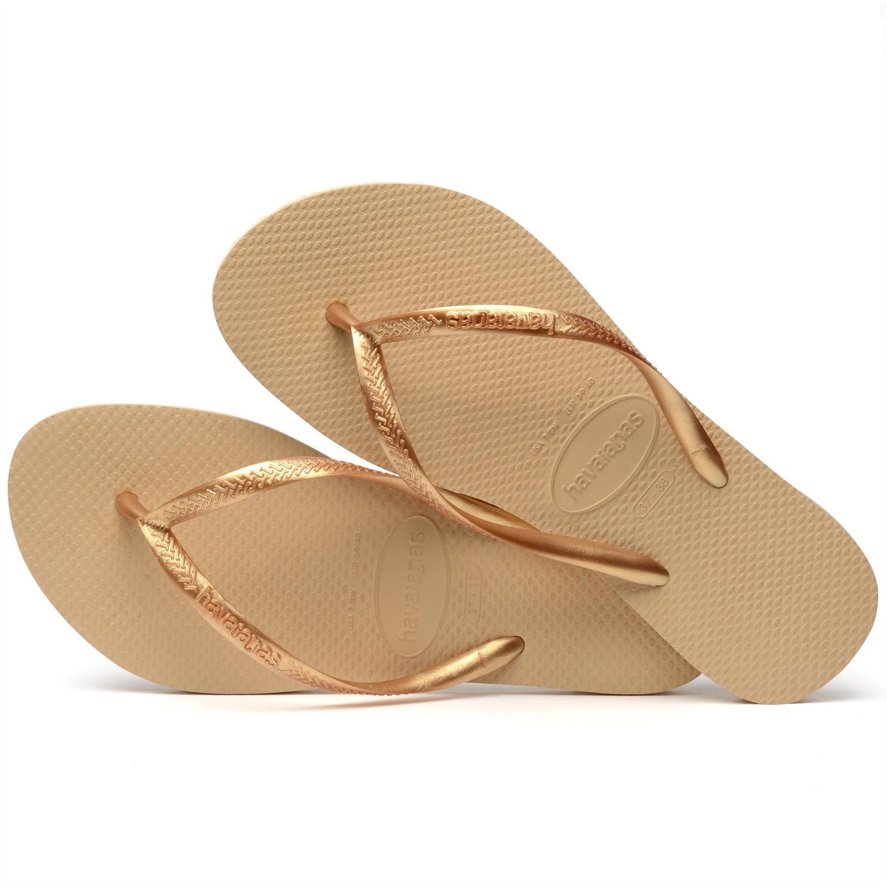 Havaianas Slim Dark Brown Metal Flip Flops